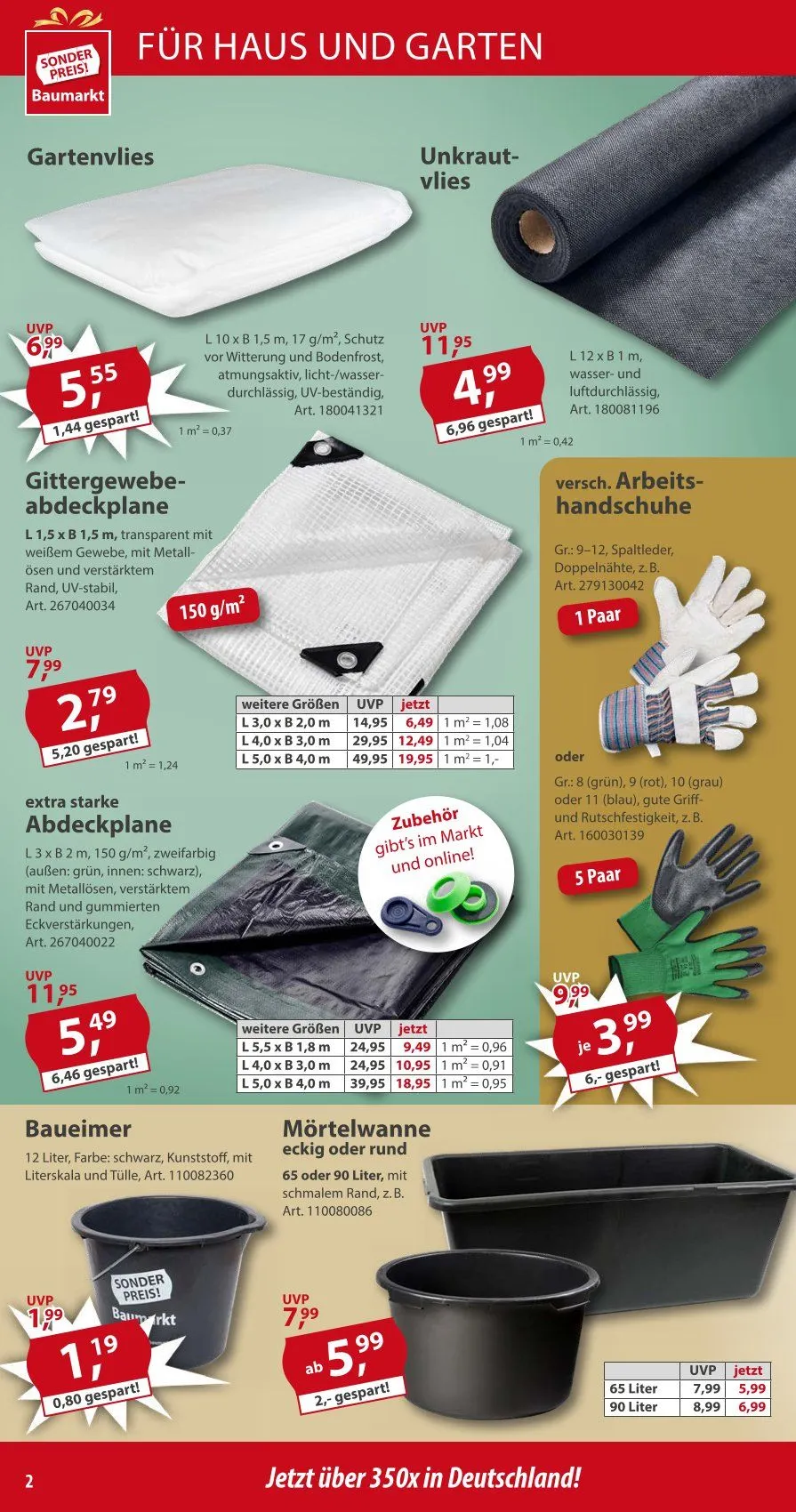 Sonderpreis-Baumarkt Prospekte von 5. April bis 11. April 2025 - Prospekt seite 2