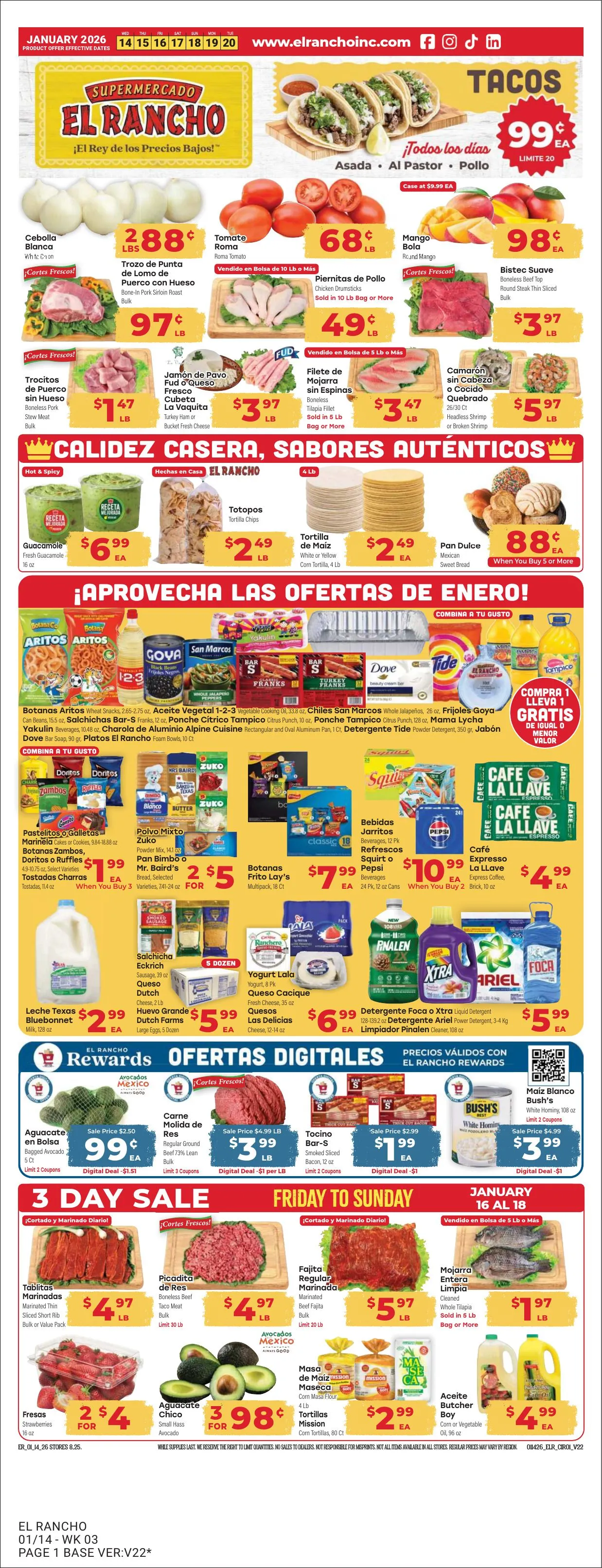 Weekly ad El Rancho Sales from January 14 to January 20 2026 - Page 1