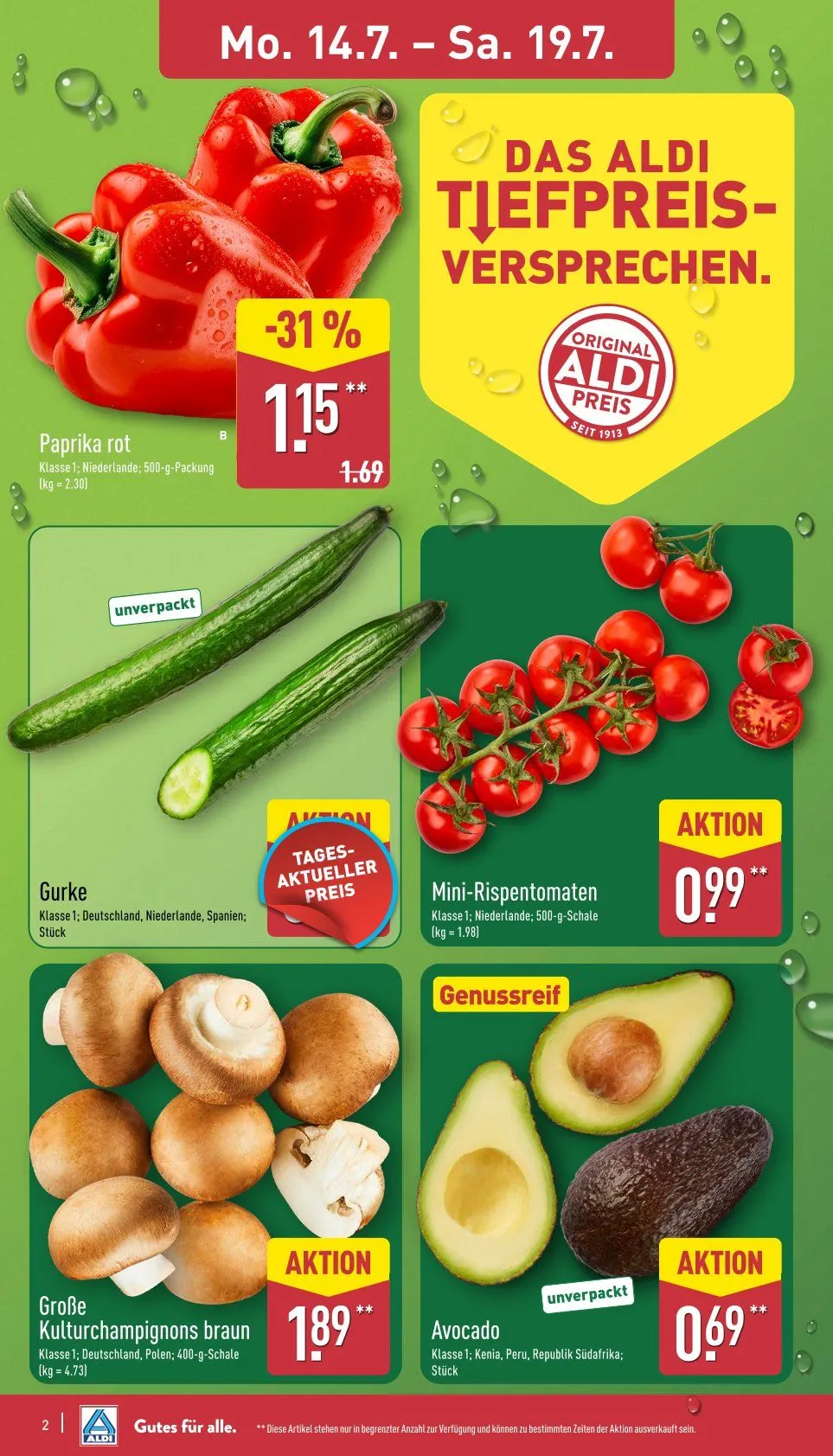 ALDI Nord Angebote von 14. Juli bis 19. Juli 2025 - Prospekt seite 2