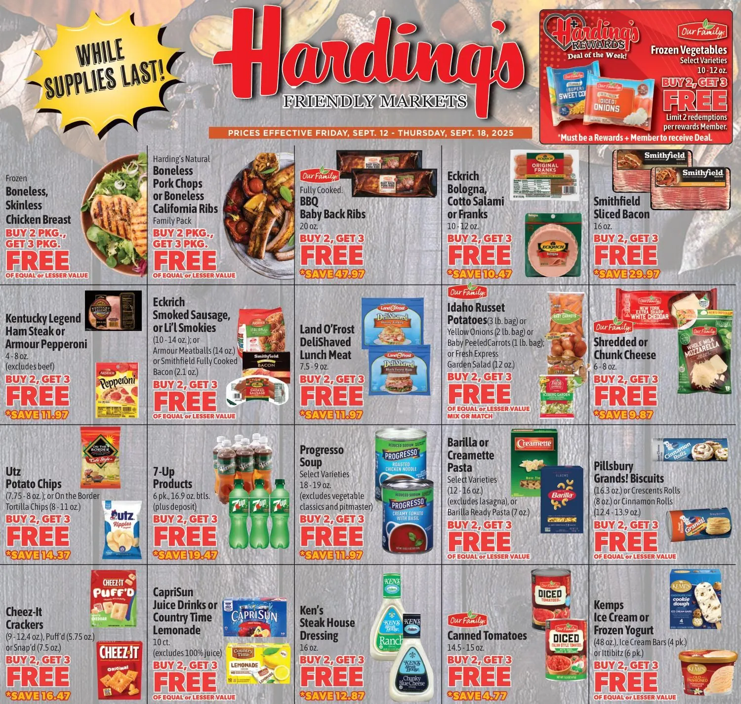 Weekly ad Harding's Markets Sales from September 12 to September 18 2025 - Page 1