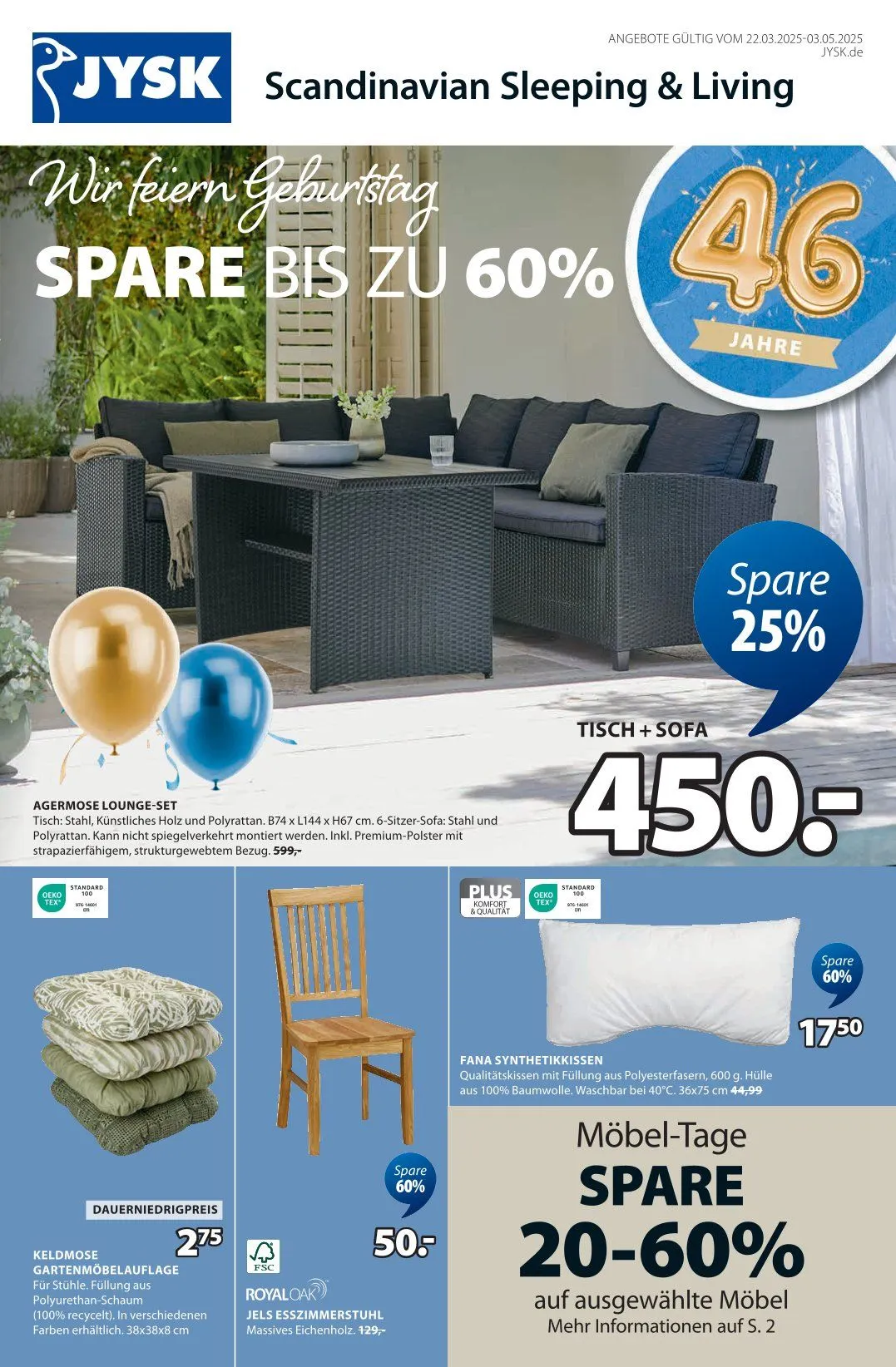 JYSK Prospekt von 31. März bis 3. Mai 2025 - Prospekt seite 1