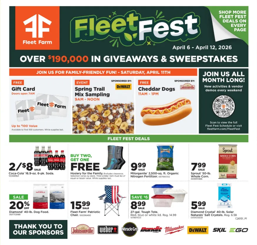 Weekly promotion Fleet Farm Sales spanning from April 6 to April 12 2026 - Page 2 for Catalogue 365