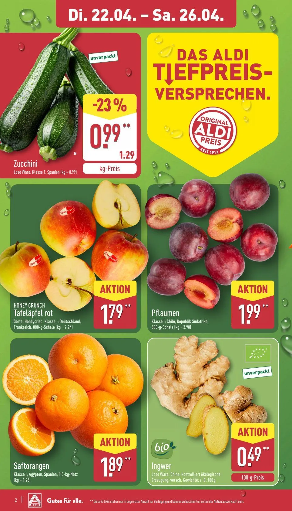 ALDI Aktuell Angebote von 22. April bis 26. April 2025 - Prospekt seite 2