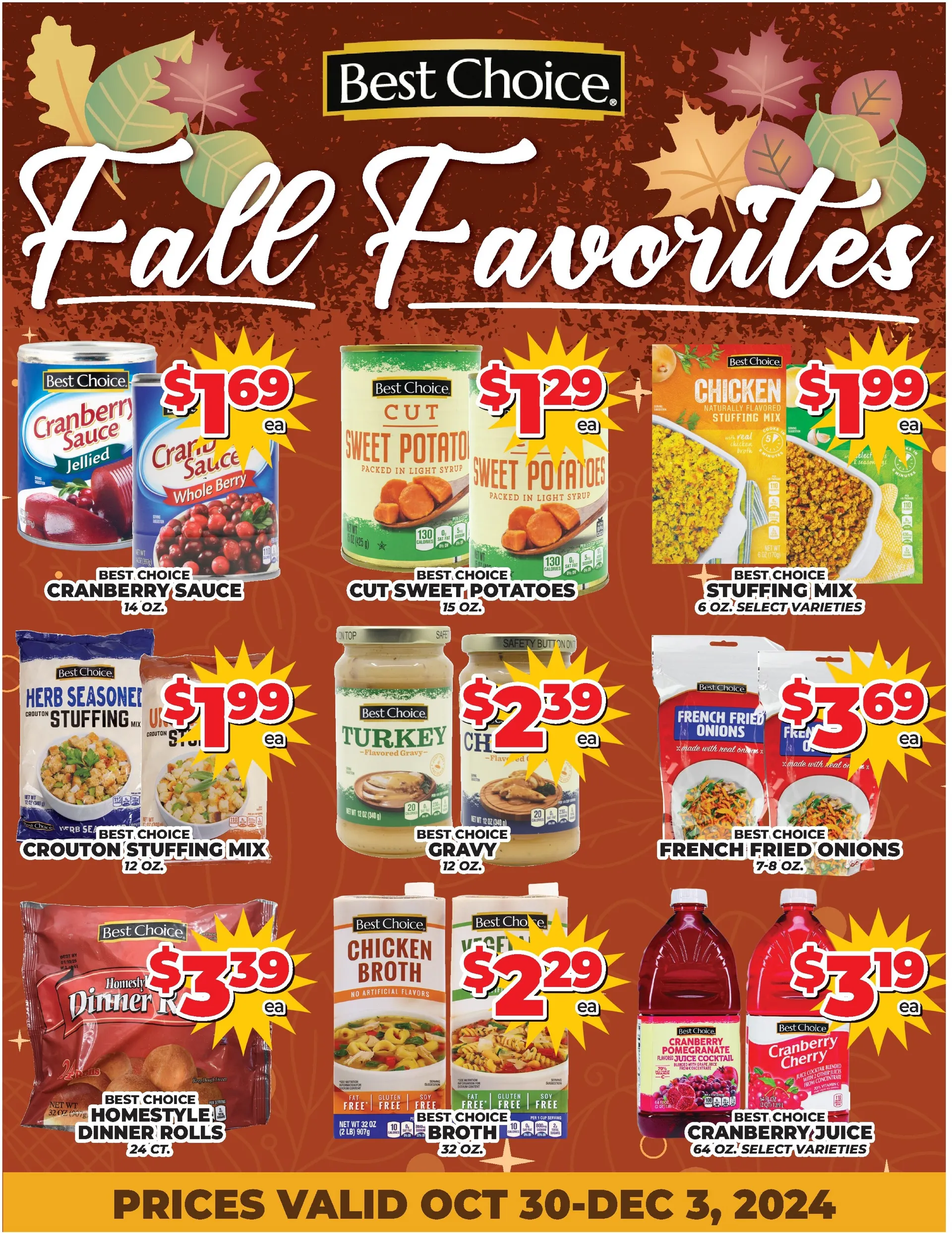 Weekly ad Monthly Specials in Price Cutter: Your Fall Favorites from October 30 to December 3 2024 - Page 1