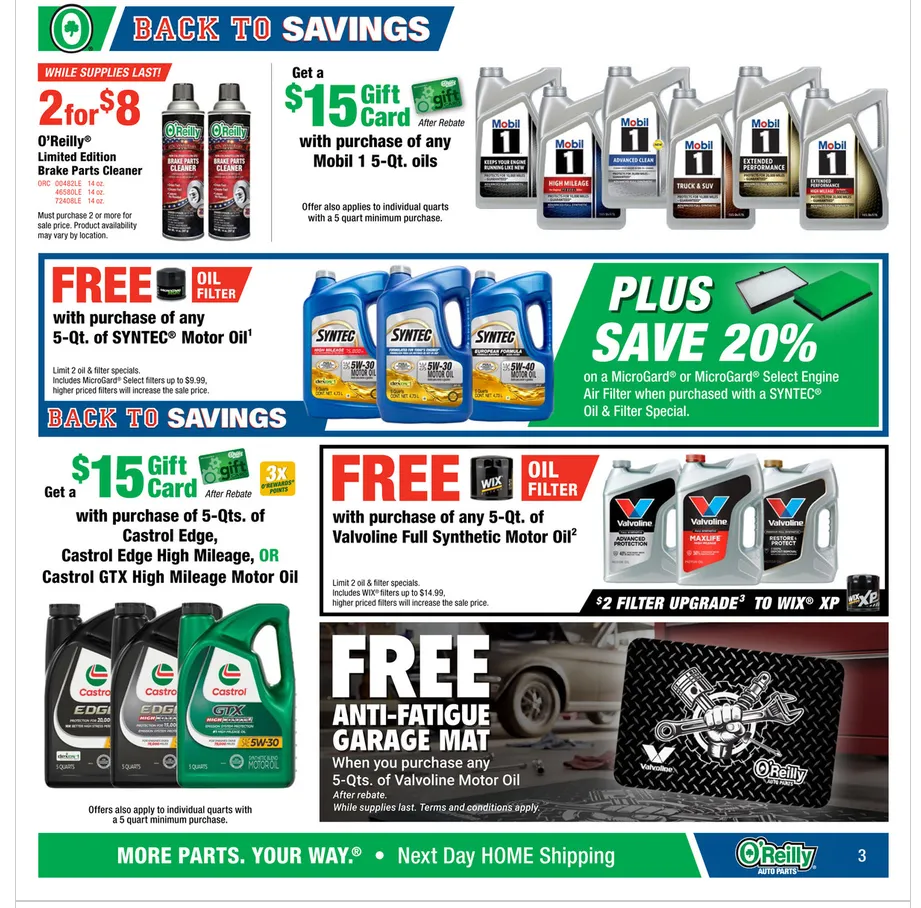 Weekly ad O'Reilly Auto Parts Sales from July 29 to August 25 2026 - Page 2
