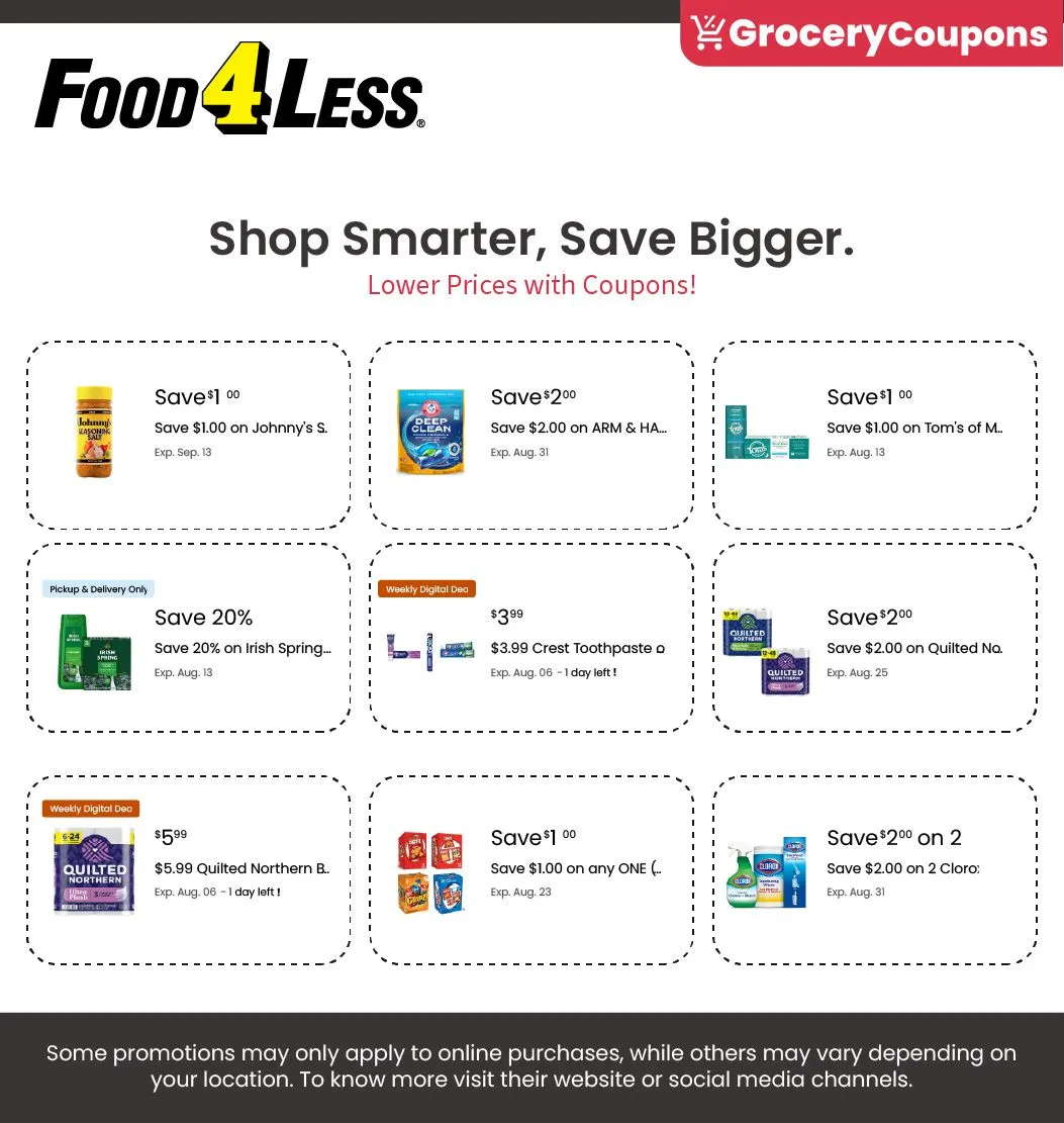 Weekly ad Food 4 Less coupons from August 5 to August 31 2025 - Page 1