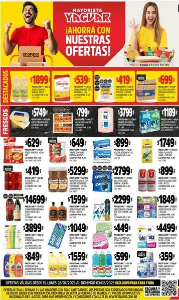 Ofertas de Ofertas Yaguar 28 de julio al 3 de agosto 2025 - Página 1 del catálogo