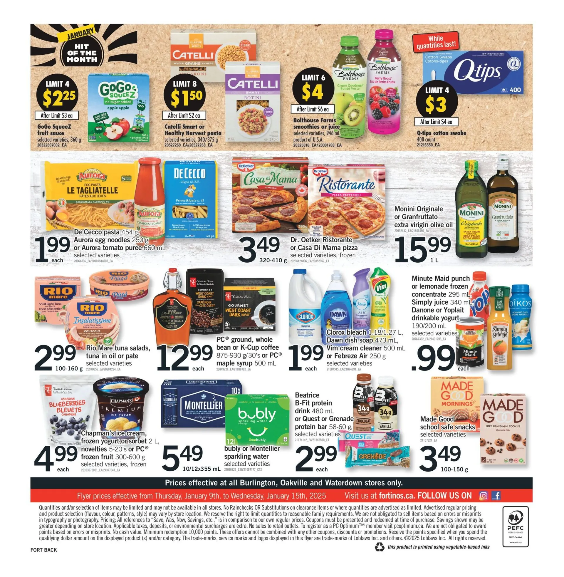 Fortinos Sales from January 9 to January 15 2025 - flyer page 1