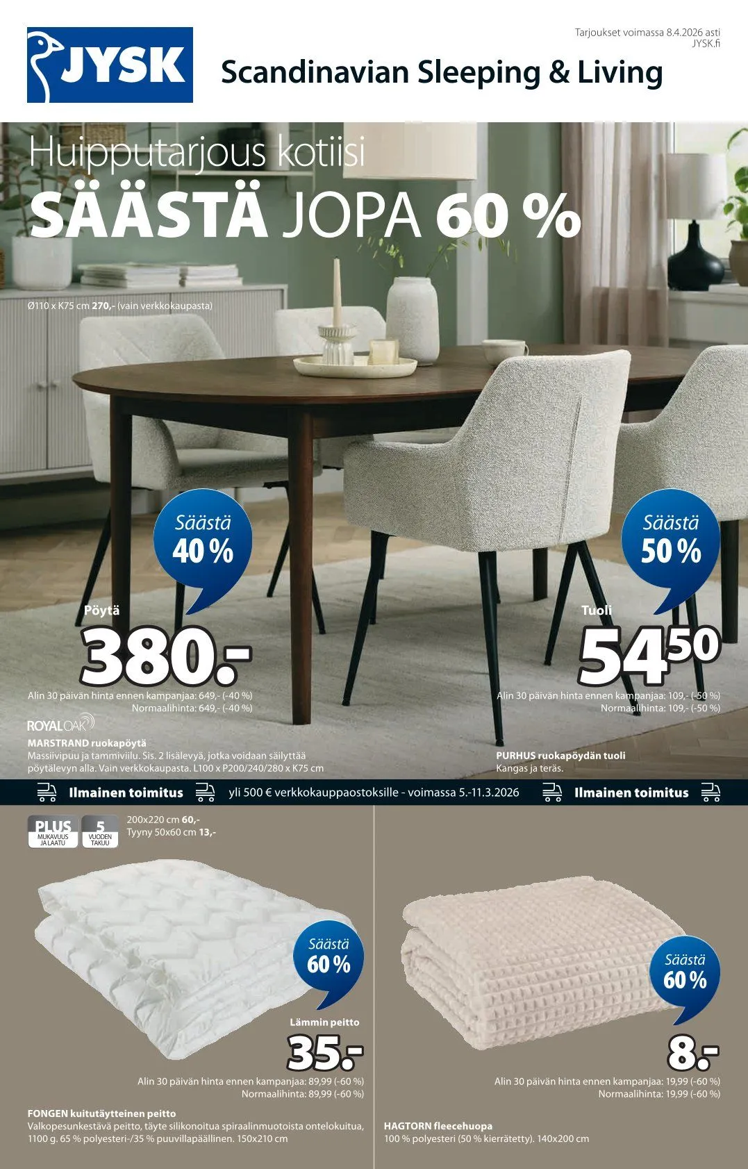 Tarjoukset JYSK voimassa alkaen 12. maaliskuuta - 8. huhtikuuta 2026 - Tarjouslehti sivu 2