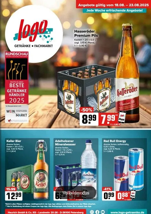 Logo Getränkemarkt Angebote von 18. August bis 24. August 2025 - Prospekt seite
