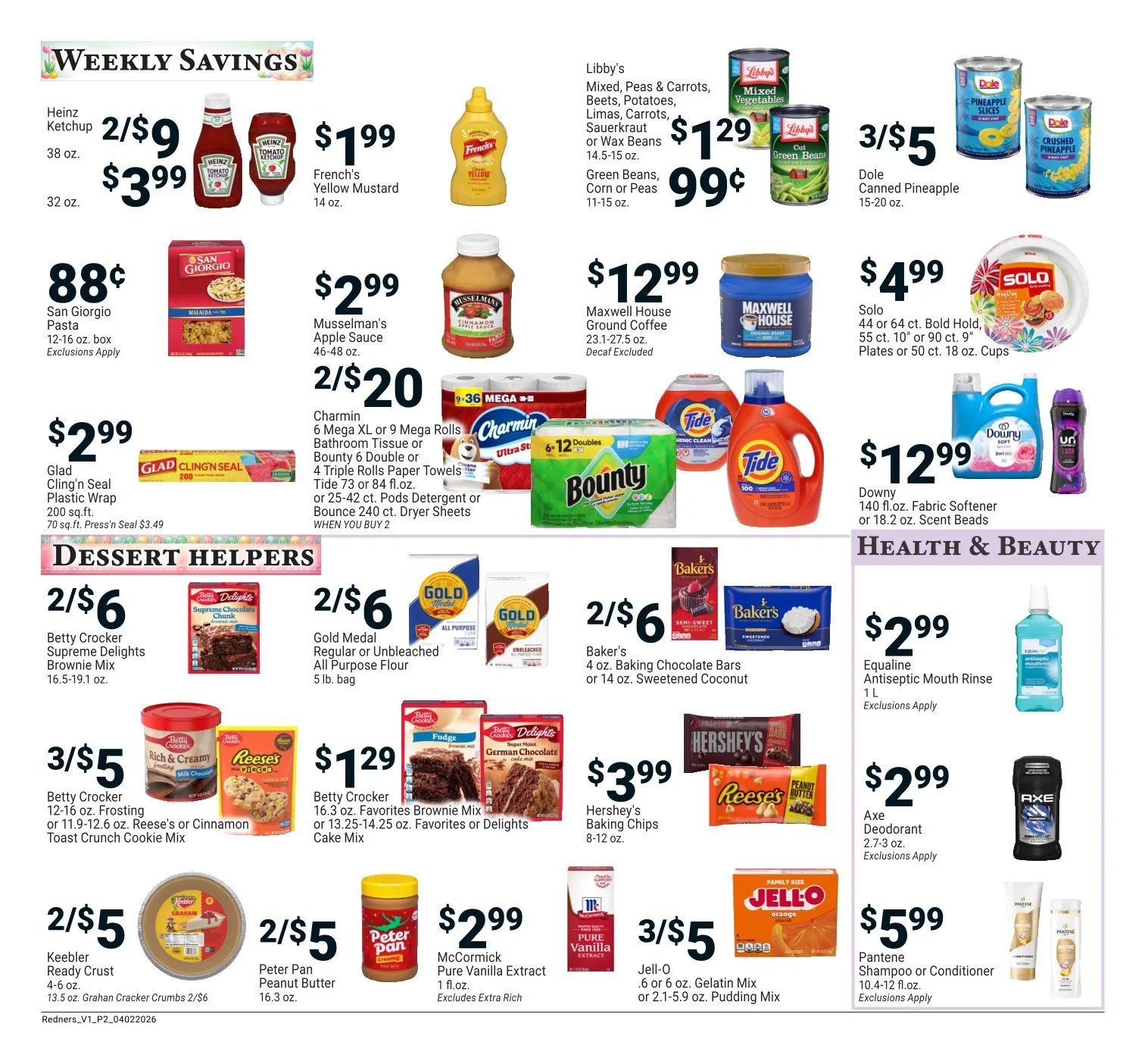 Weekly promotion Redner's Market Sales spanning from April 2 to April 8 2026 - Page 2 for Catalogue 365