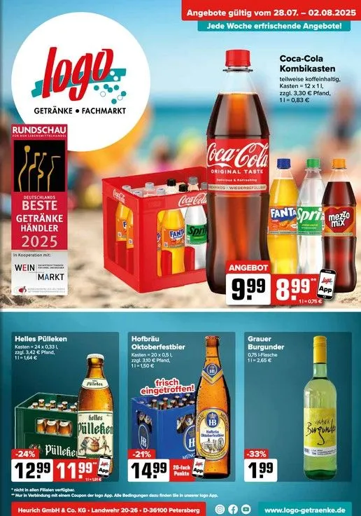 Logo Getränkemarkt Prospekt von 28. Juli bis 2. August 2025 - Prospekt seite 1