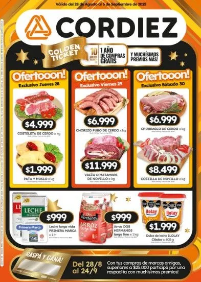 Ofertas de Ofertas Cordiez 28 de agosto al 3 de septiembre 2025 - Página 1 del catálogo