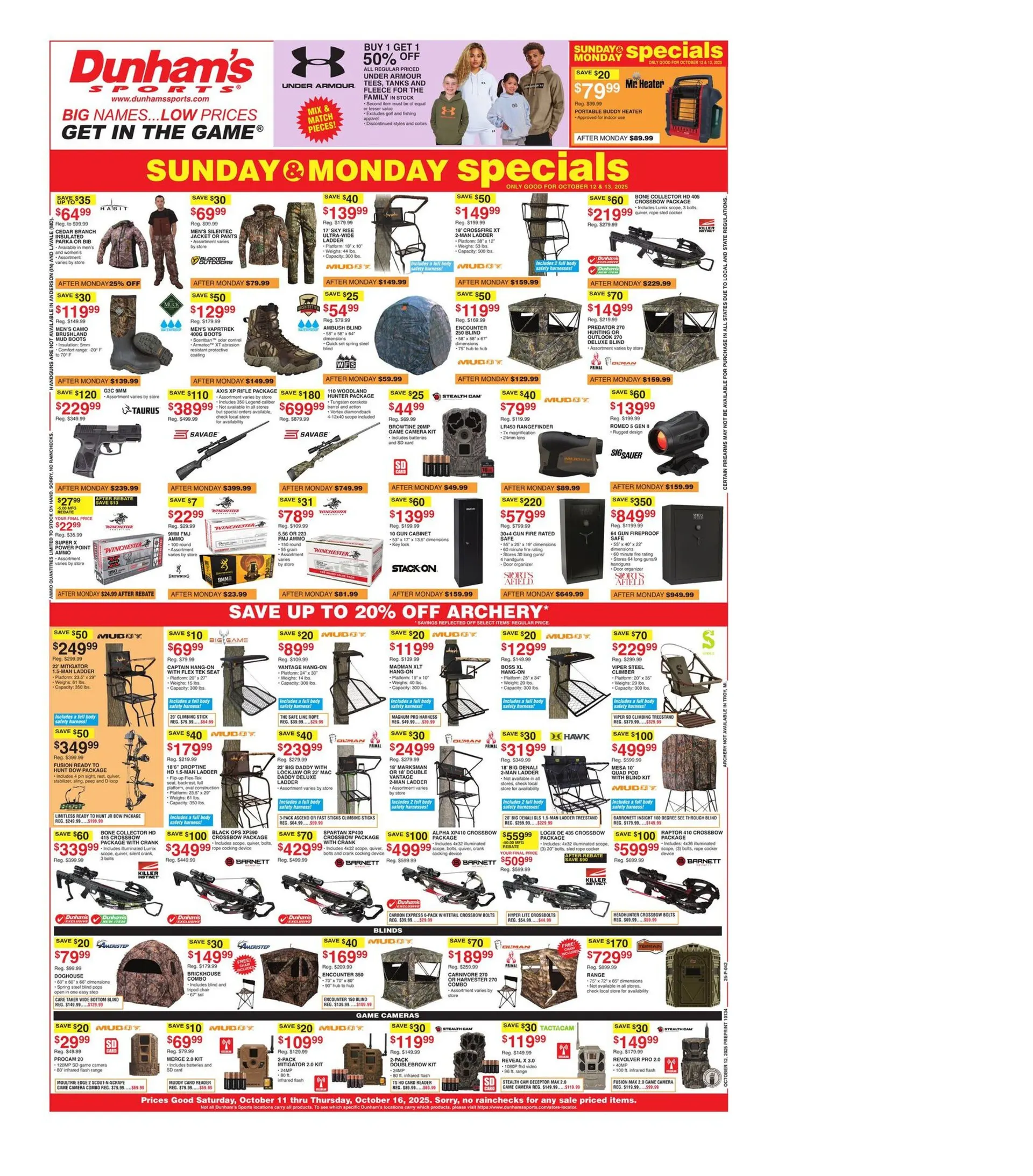 Weekly ad Dunham's Sports weekly ads from October 11 to October 16 2025 - Page 1