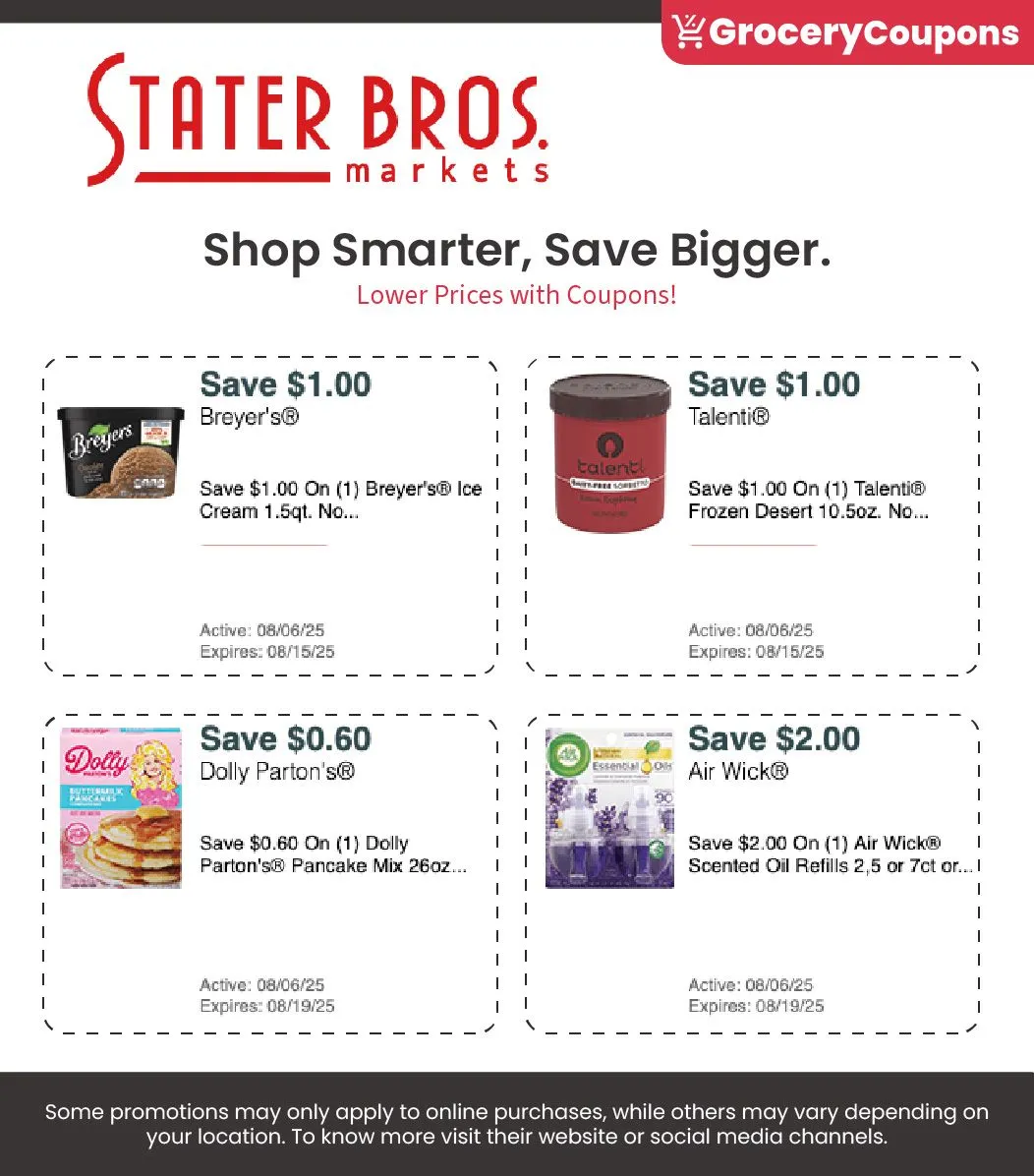 Weekly ad Stater Bros. coupons from August 8 to August 31 2025 - Page 1