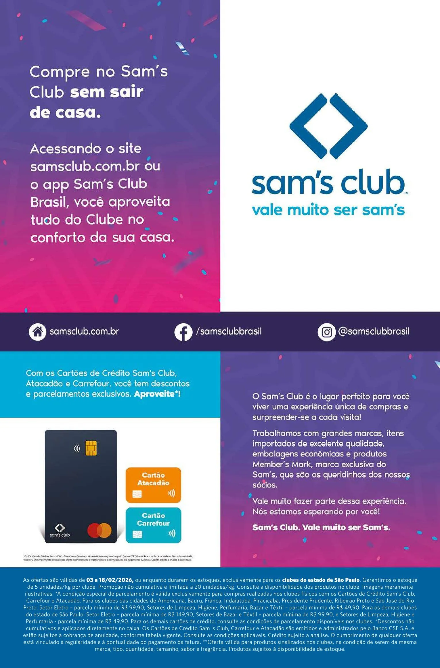 Encarte de Folhetos Sam's Club 3 de fevereiro até 18 de fevereiro 2026 - Pagina 21