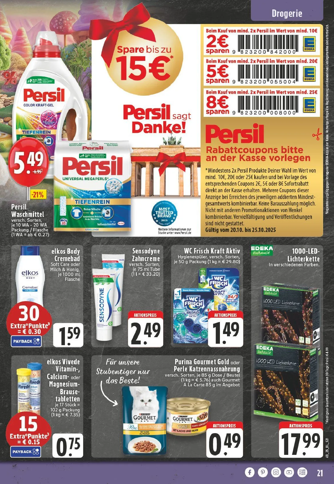 Edeka Angebote von 18. Oktober bis 25. Oktober 2025 - Prospekt seite 21