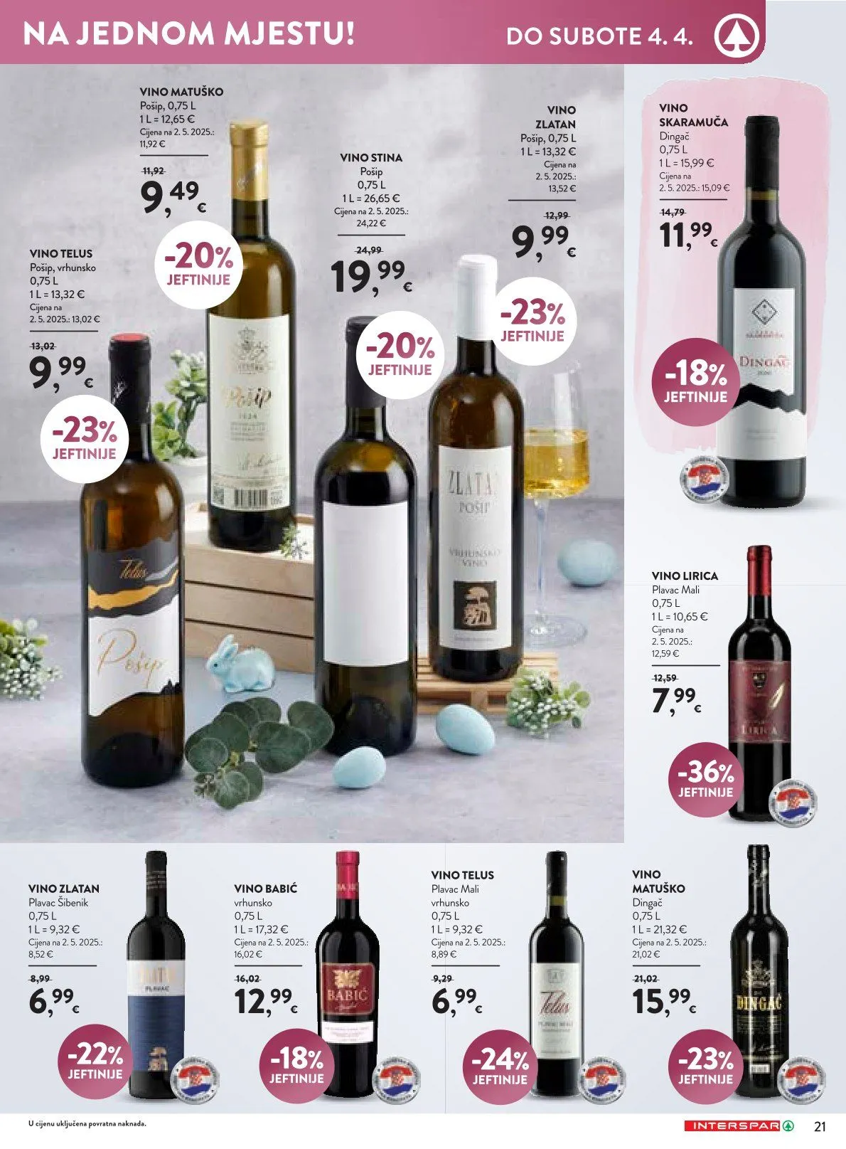 Katalog Ponude trgovine INTERSPAR od 19. ožujka do 4. travnja 2026. - Pregled Stranica 21