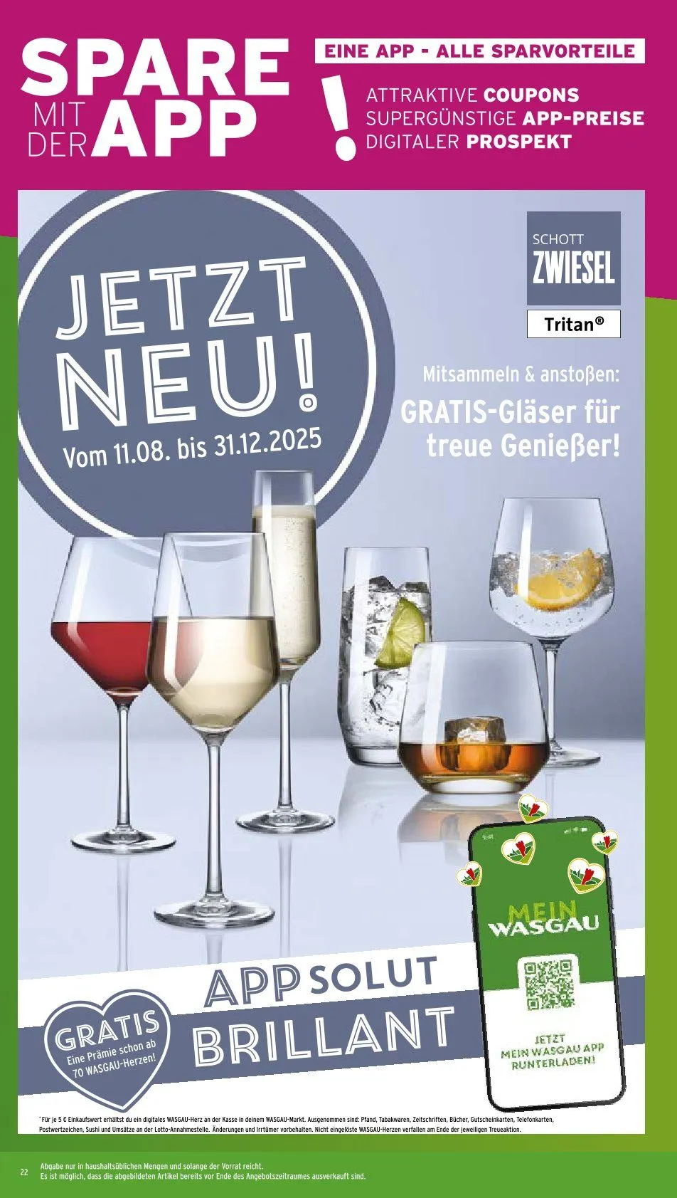 Wasgau Prospekte  von 11. August bis 16. August 2025 - Prospekt seite 22