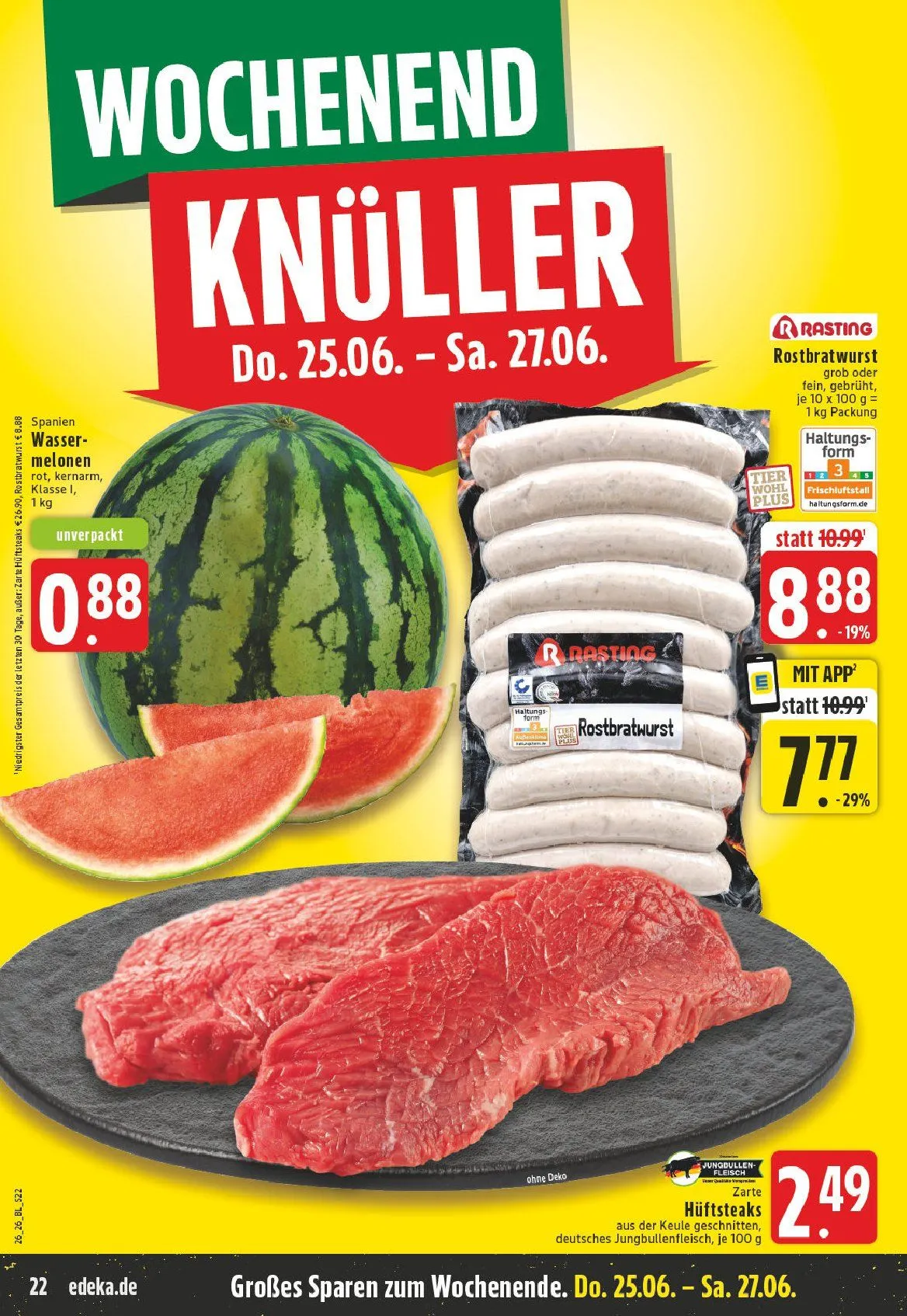 Edeka Angebote von 22. Juni bis 27. Juni 2026 - Prospekt seite 22