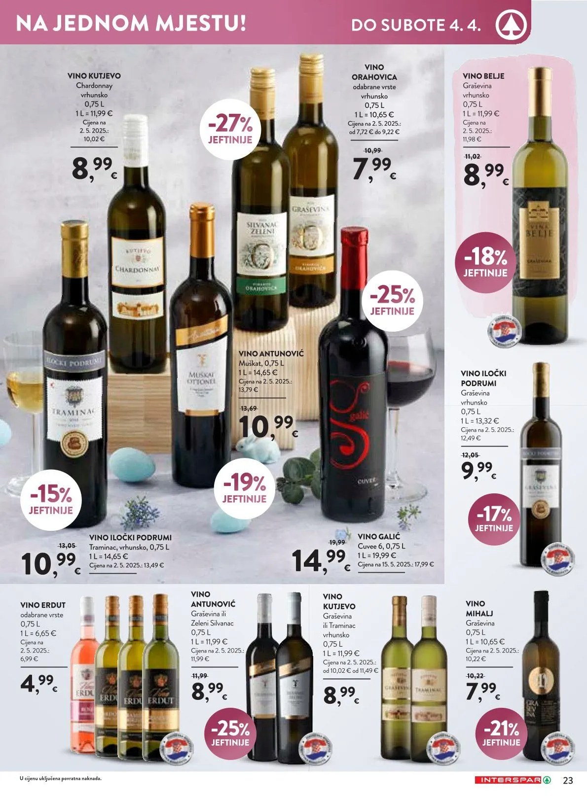 Katalog Ponude trgovine INTERSPAR od 19. ožujka do 4. travnja 2026. - Pregled Stranica 23