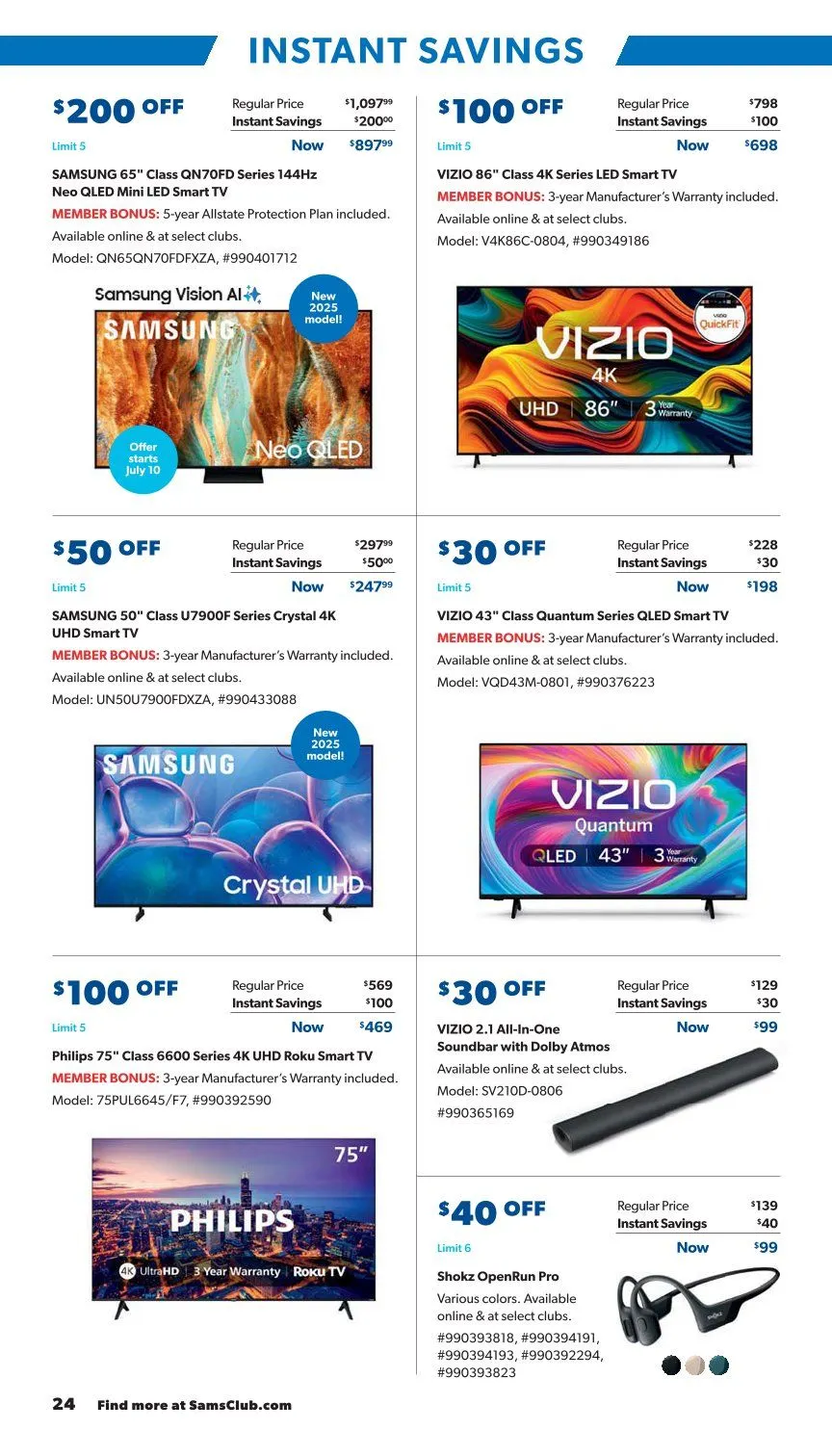 Weekly ad Sam's Club Sales from July 23 to August 17 2025 - Page 24