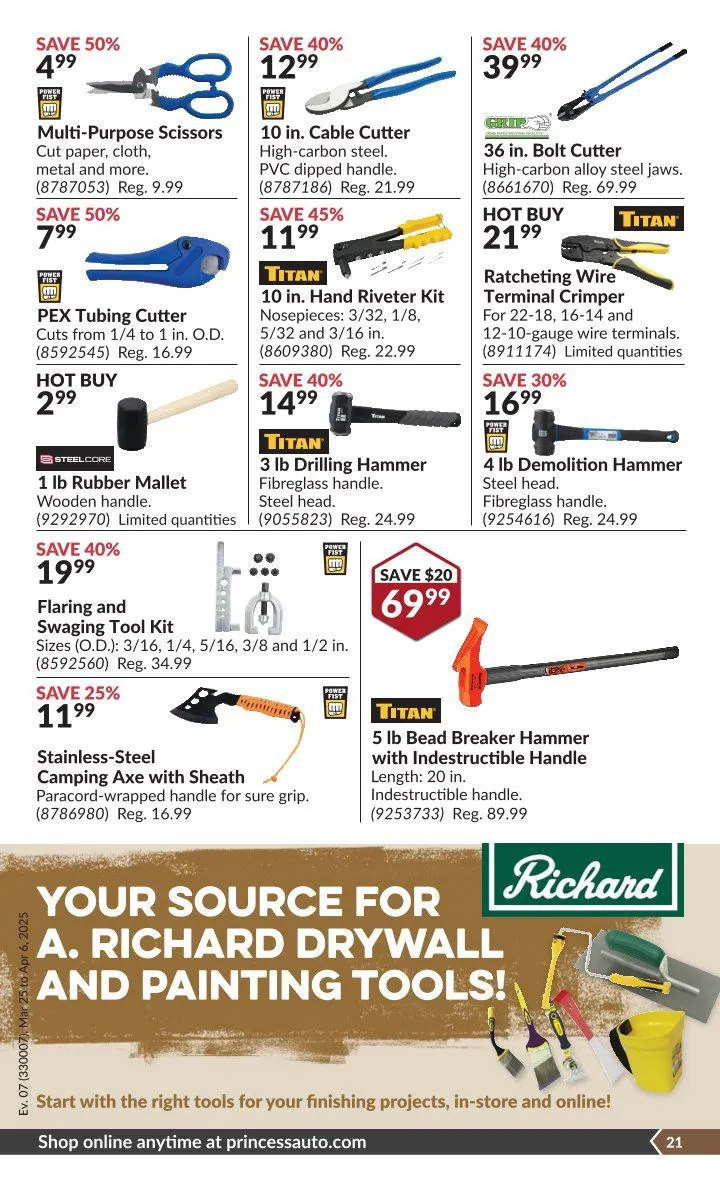 Princess Auto Sales from March 25 to April 6 2025 - flyer page 23