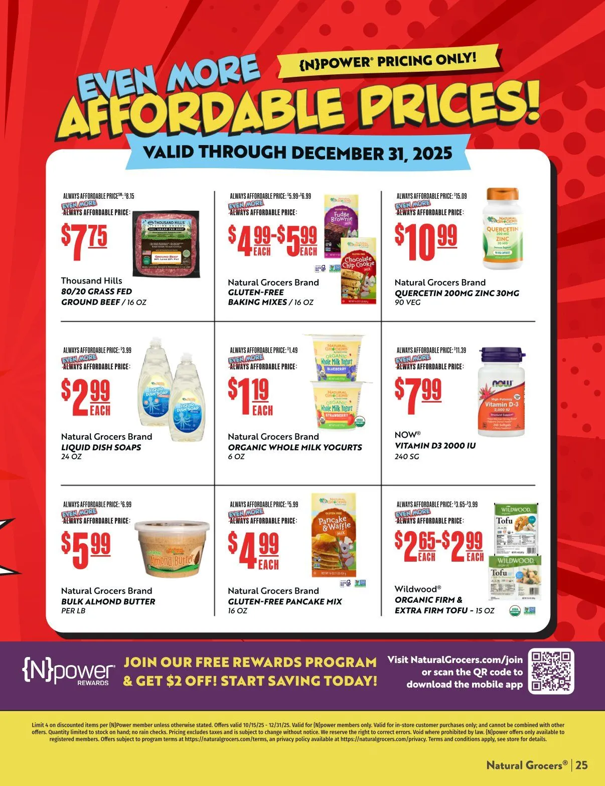 Weekly promotion Natural Grocers Sales spanning from December 6 to December 12 2025 - Page 25 for Catalogue 365