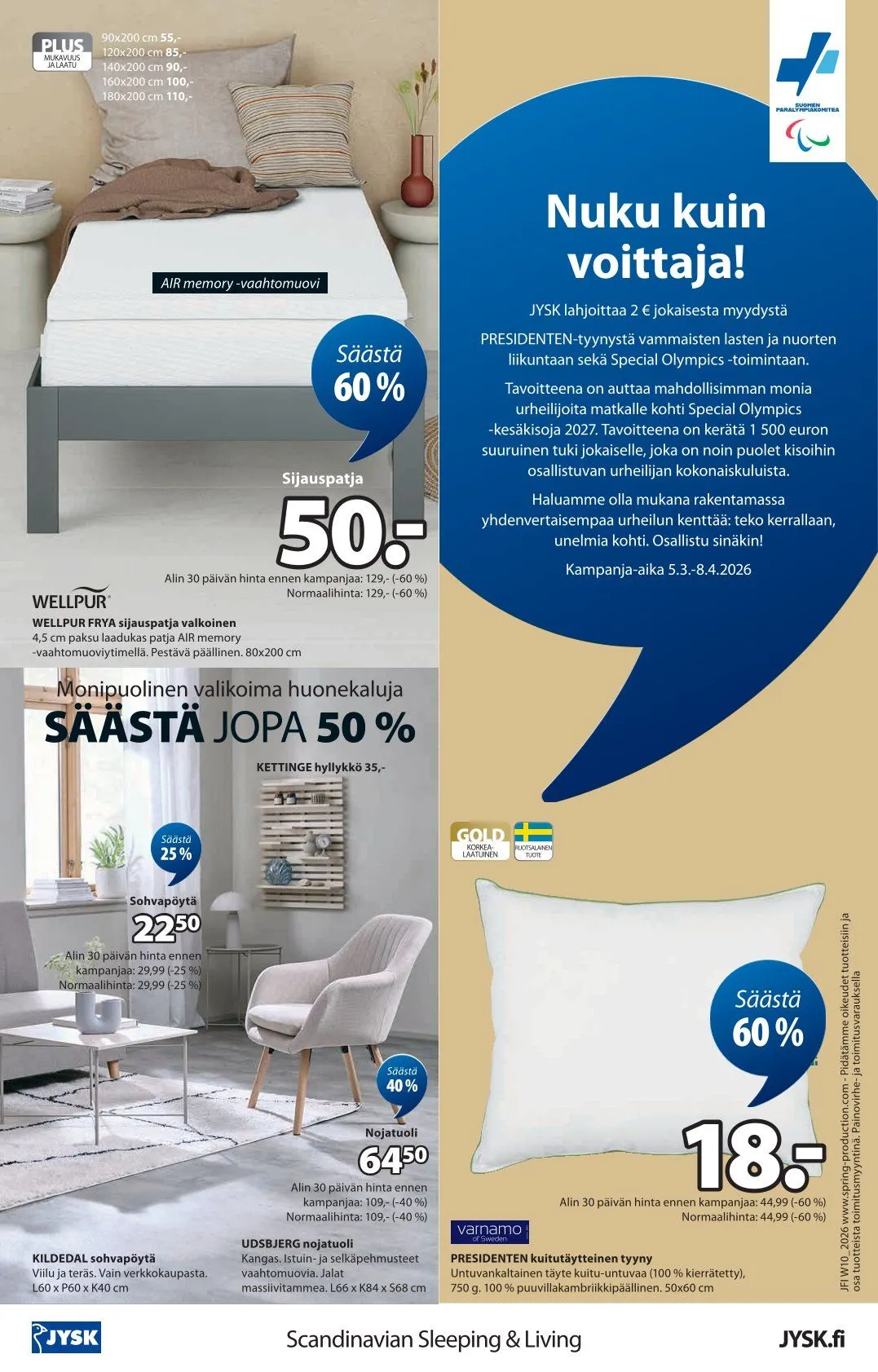 Tarjoukset JYSK voimassa alkaen 12. maaliskuuta - 8. huhtikuuta 2026 - Tarjouslehti sivu 25