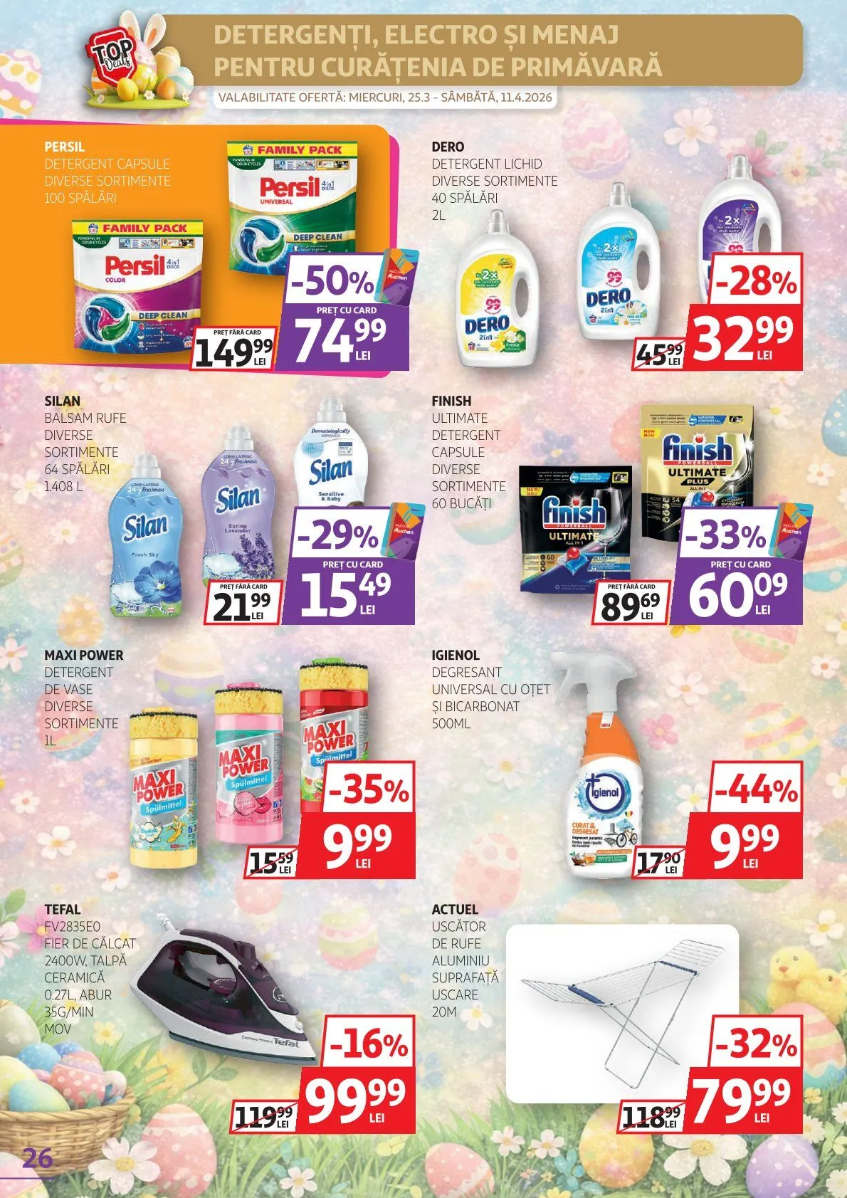 Catalog Ofertă de neratat specială Auchan de la 25 martie până la 11 aprilie 2026 - Revista Pagina 26