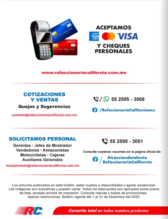 Catálogo de Refaccionaria California Ofertas 1 de diciembre al 31 de diciembre 2025 - Pagina 26