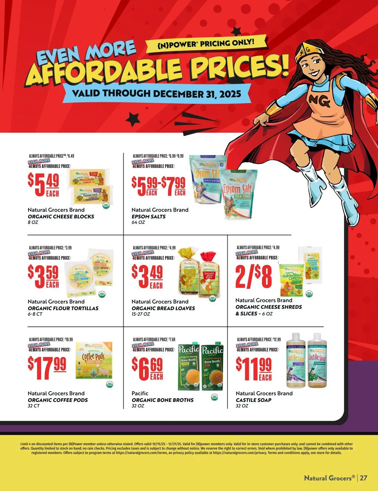 Weekly promotion Natural Grocers Sales spanning from December 6 to December 12 2025 - Page 27 for Catalogue 365