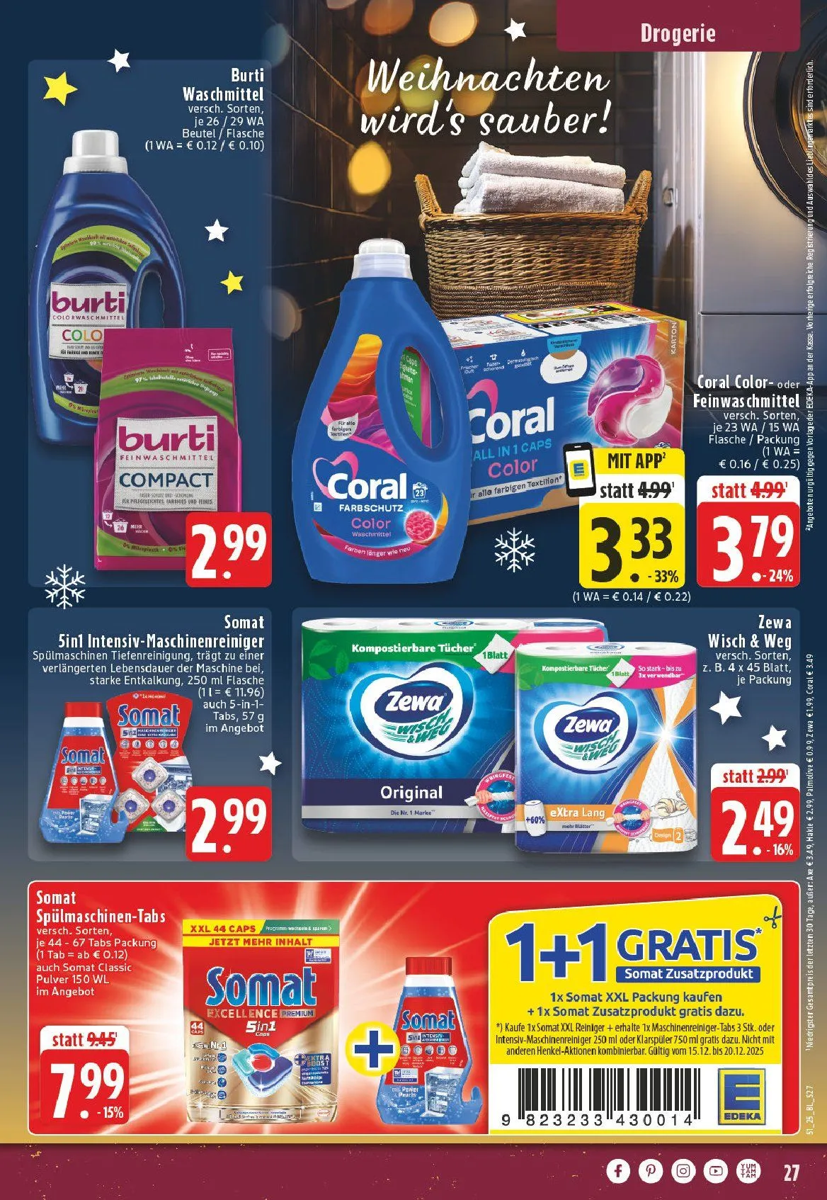 Edeka Angebote von 13. Dezember bis 20. Dezember 2025 - Prospekt seite 27