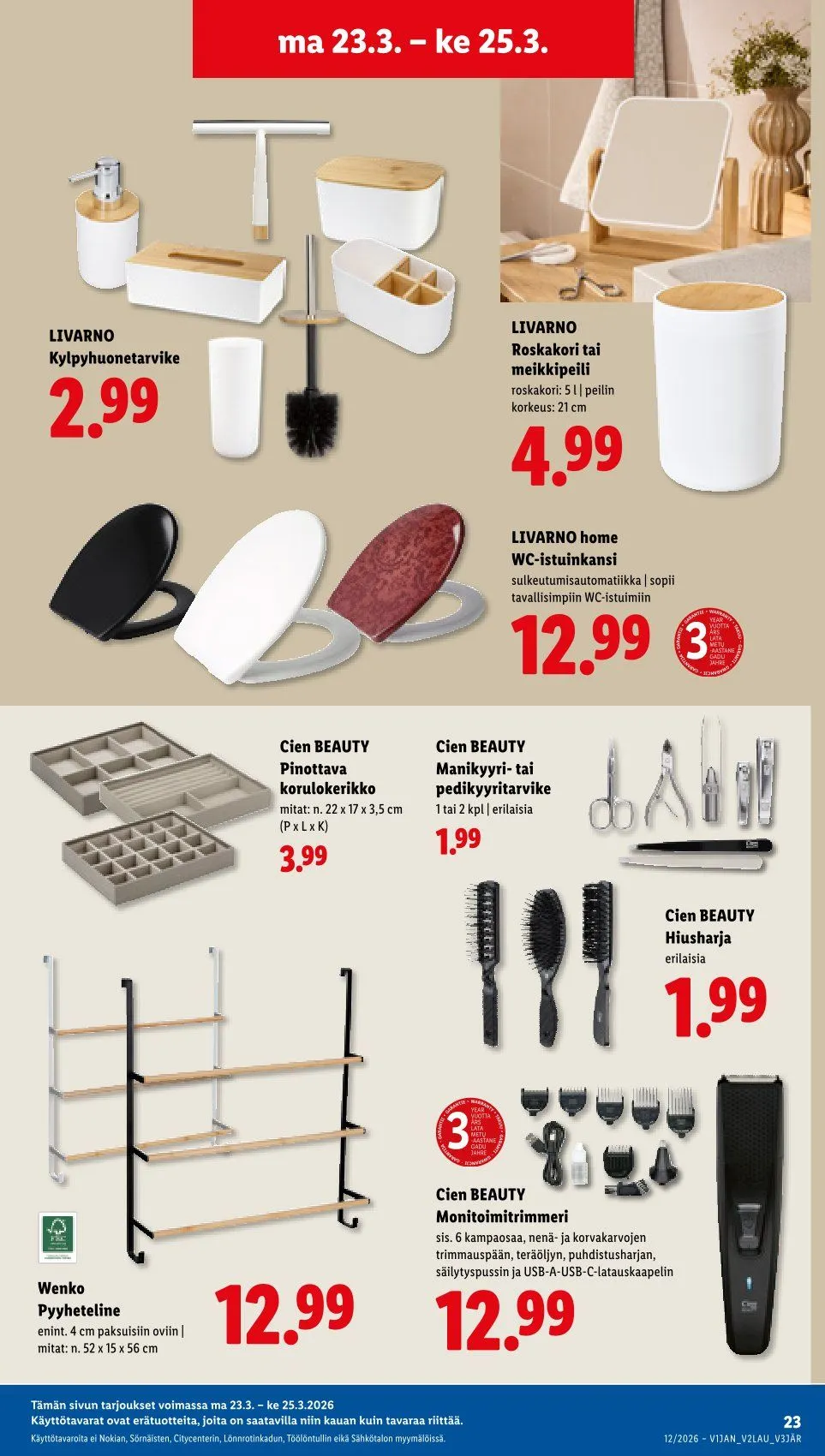 Kaupan Lidl uusimmat tarjoukset voimassa alkaen 19. maaliskuuta - 25. maaliskuuta 2026 - Tarjouslehti sivu 29