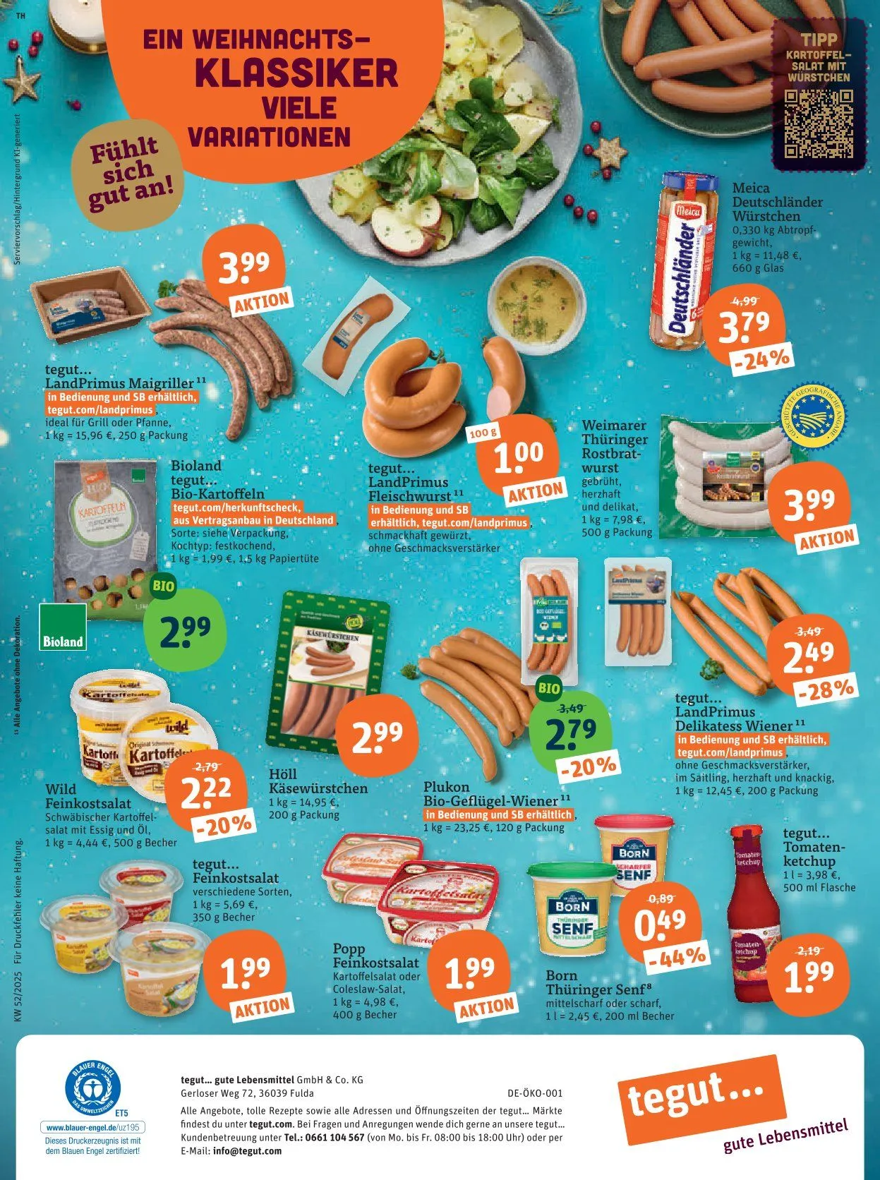 tegut... Angebote von 22. Dezember bis 27. Dezember 2025 - Prospekt seite 29