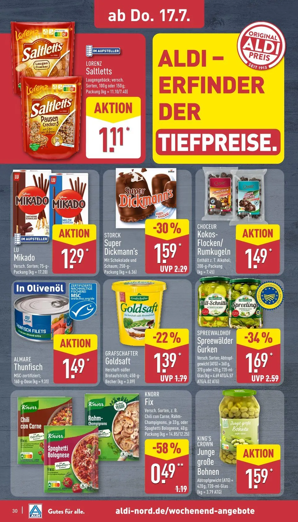 ALDI Nord Prospekte von 14. Juli bis 19. Juli 2025 - Prospekt seite 30