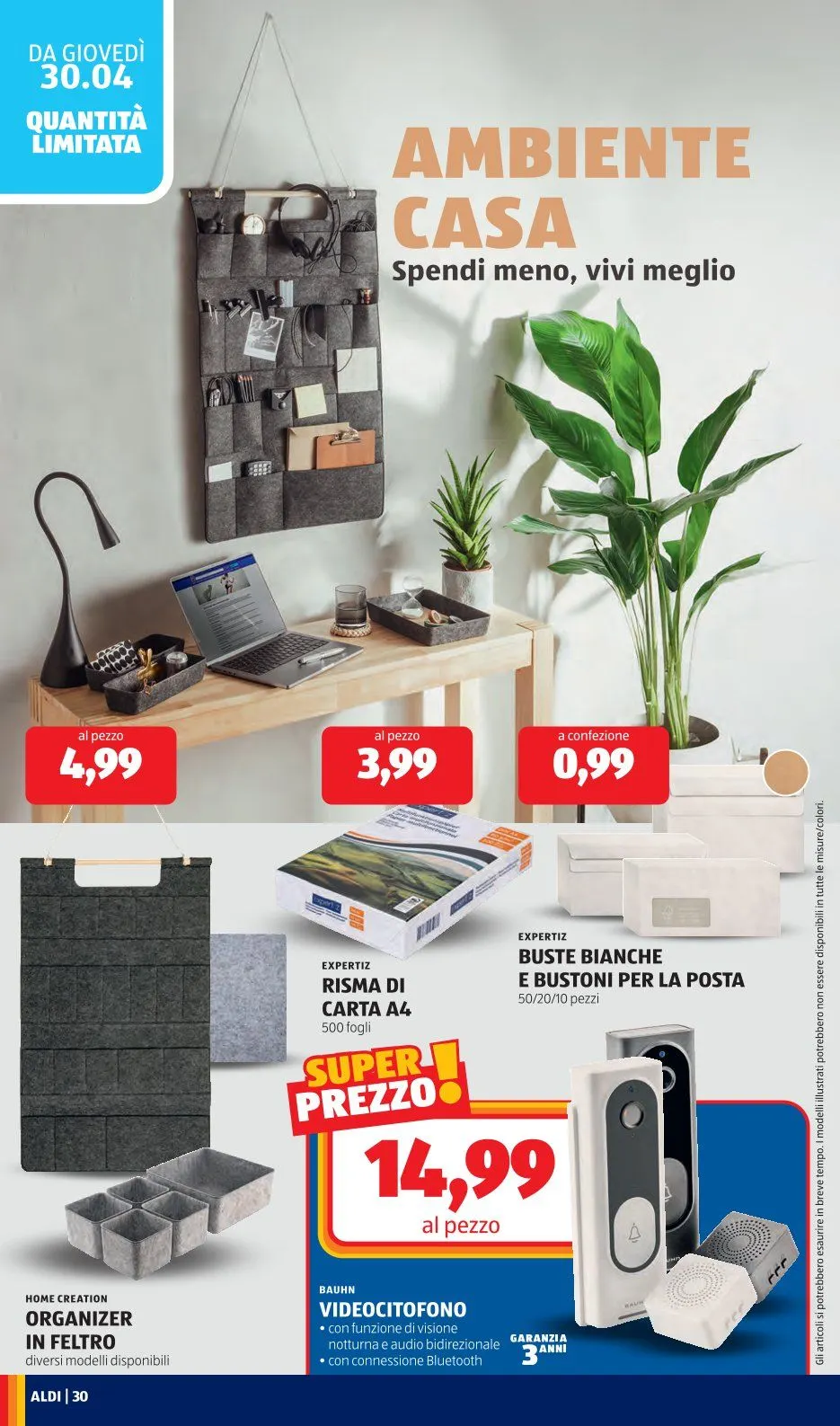  Aldi Volantini da 22 aprile a 30 aprile di 2026 - Pagina del volantino 30