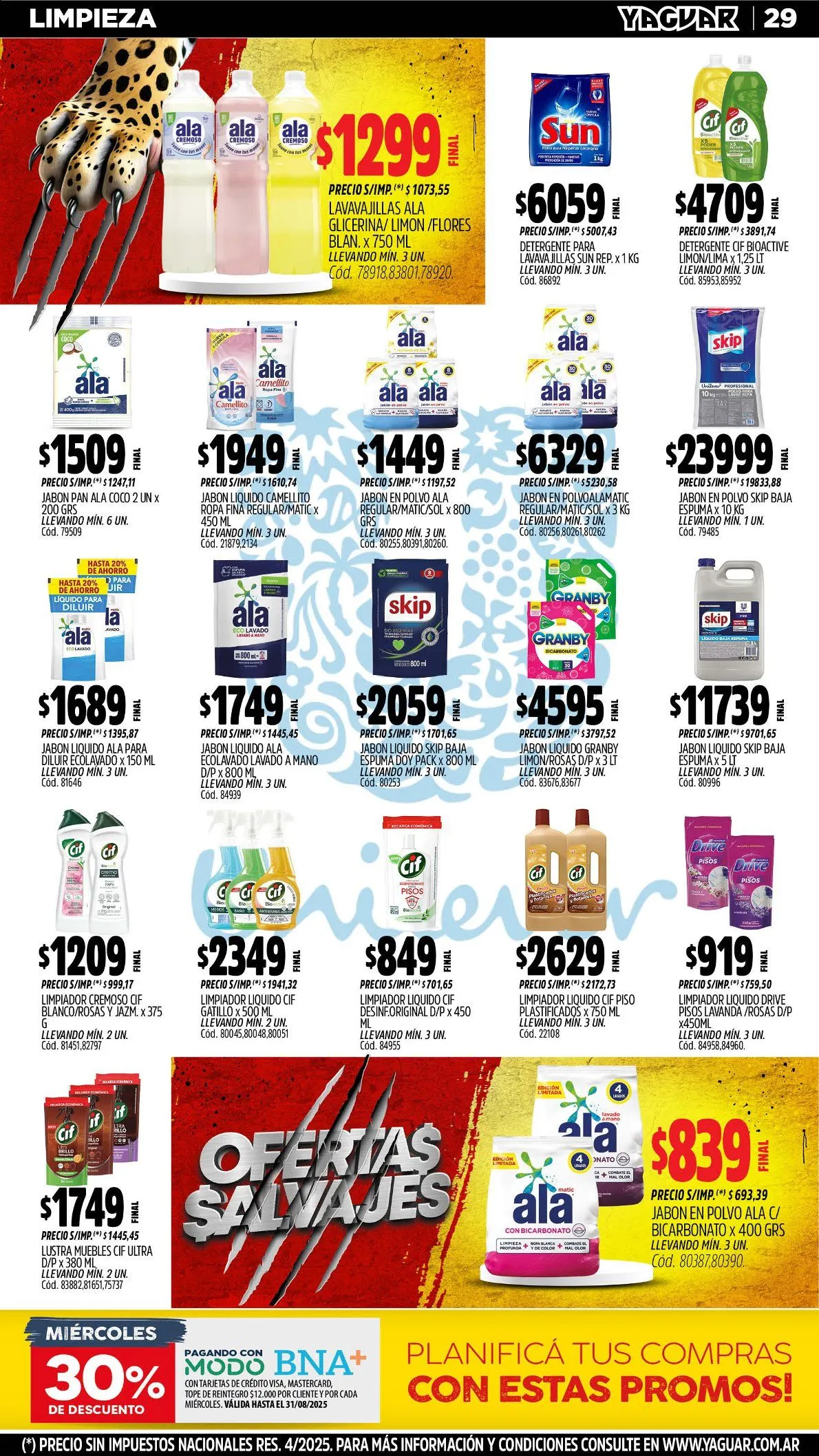 Ofertas de Ofertas Yaguar  4 de agosto al 10 de agosto 2025 - Página 31 del catálogo