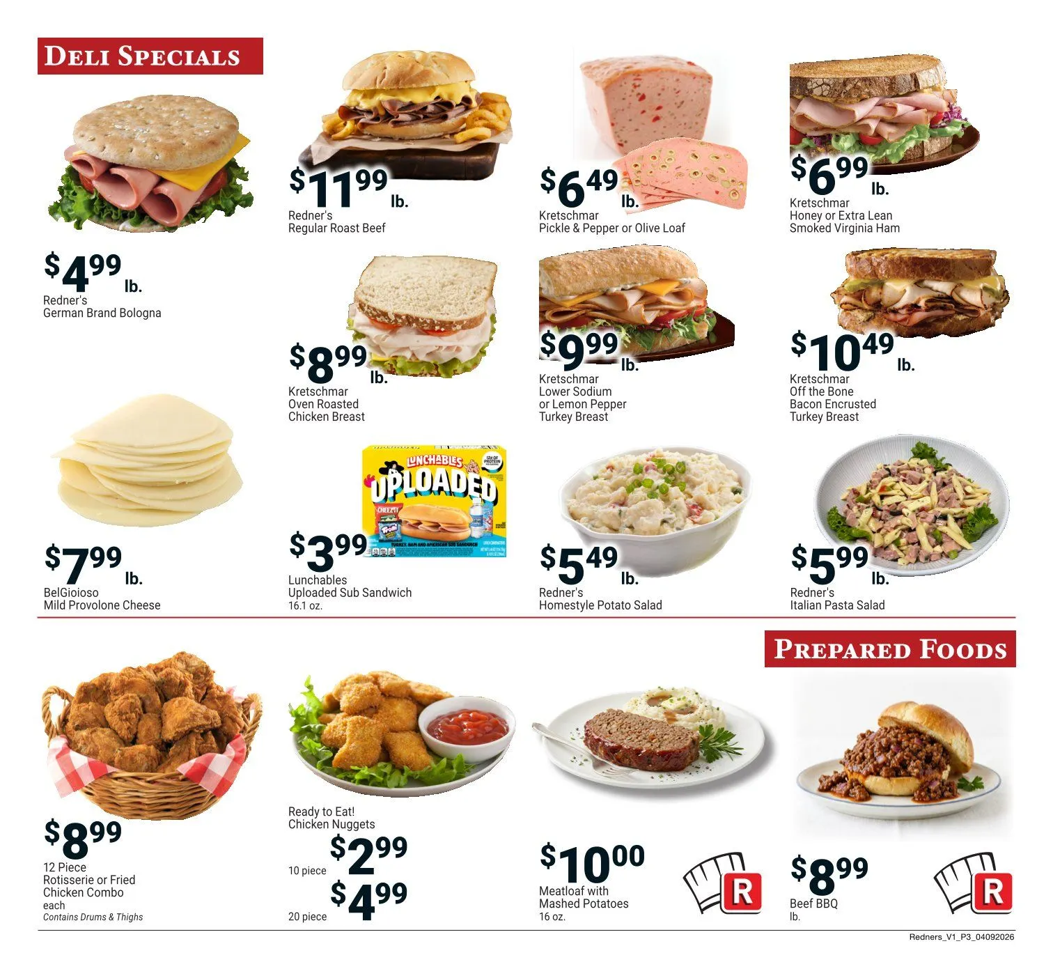 Weekly promotion Redner's Market Sales spanning from April 9 to April 15 2026 - Page 3 for Catalogue 365