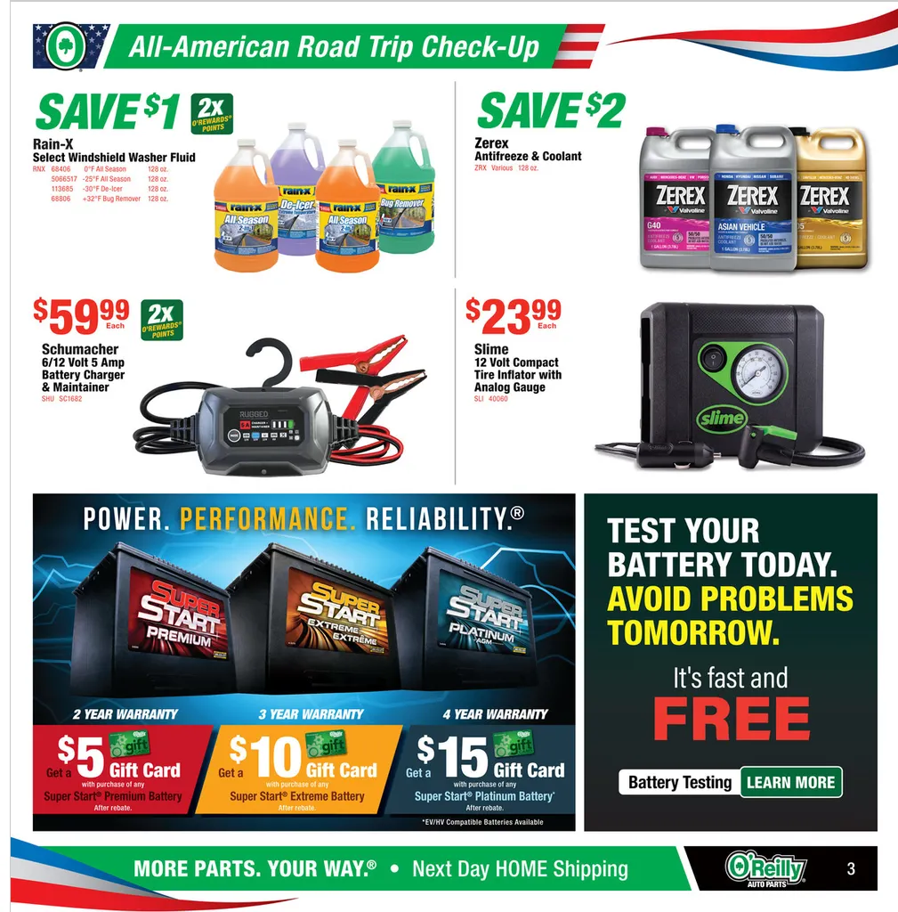 Weekly ad O'Reilly Auto Parts Sales from June 24 to July 26 2026 - Page 3