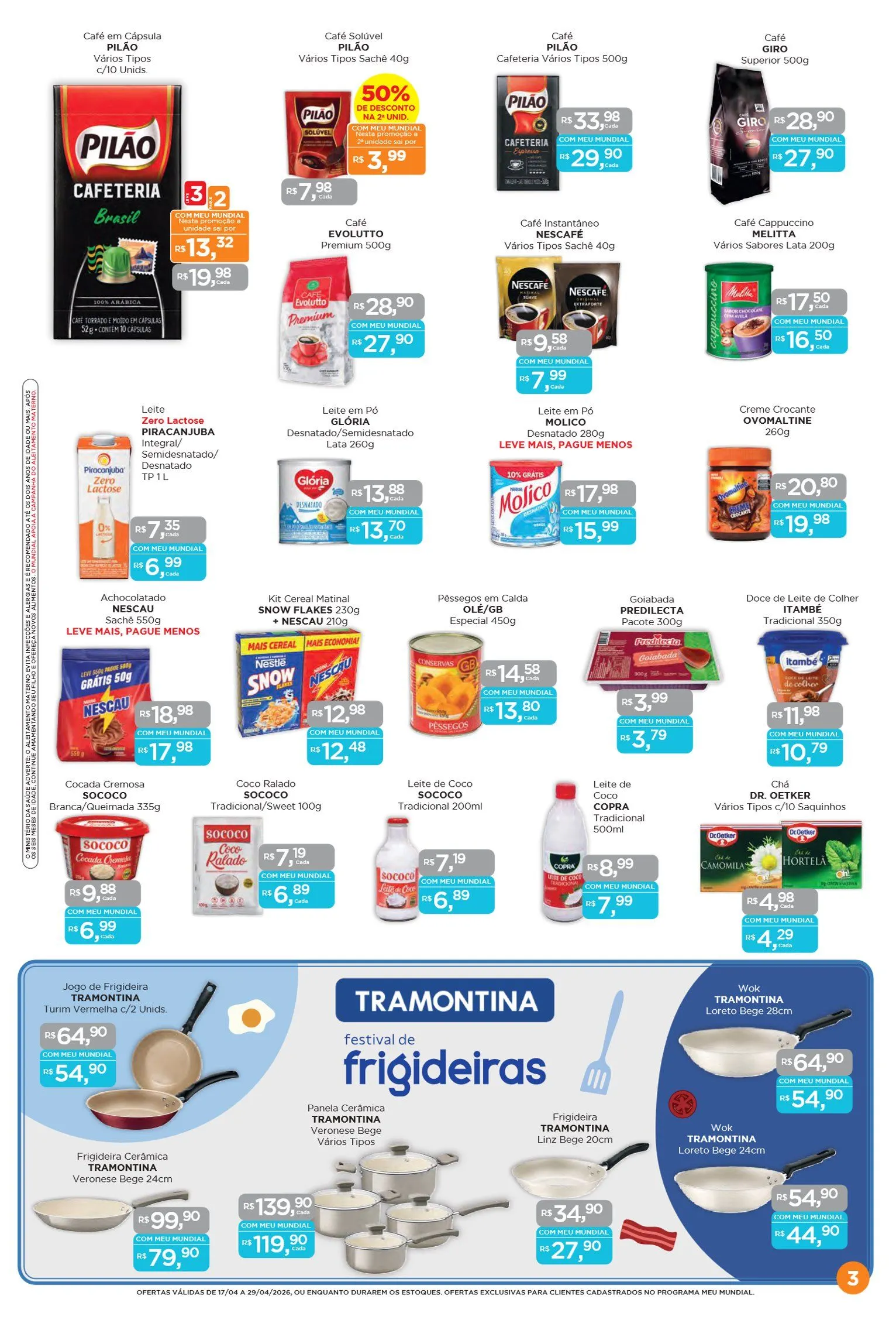 Encarte de Folhetos Supermercados Mundial 17 de abril até 29 de abril 2026 - Pagina 3