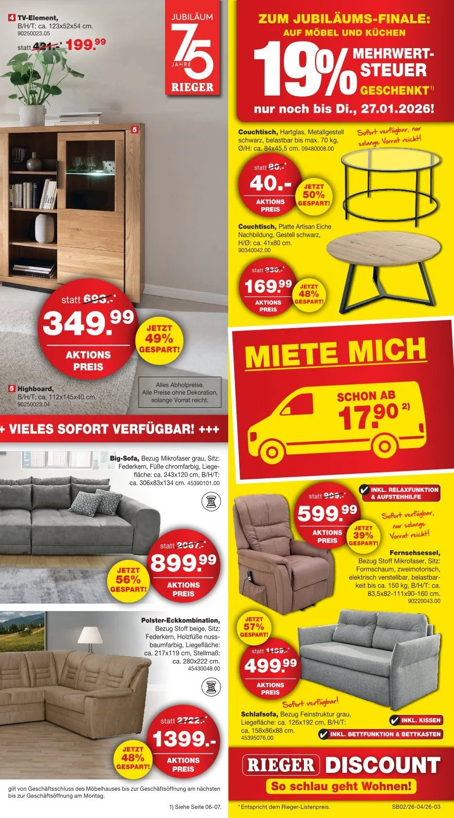  Möbel Riege von 12. Januar bis 26. Januar 2026 - Prospekt seite 3