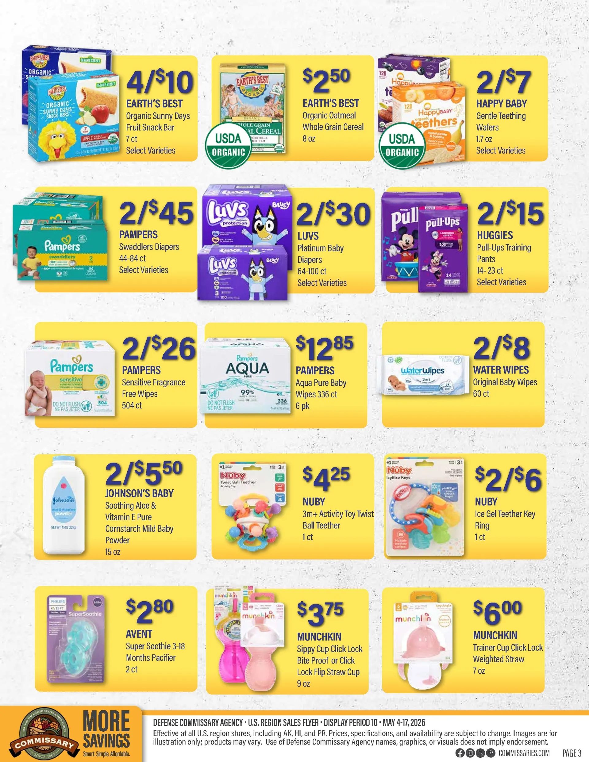 Weekly promotion Commissary Sales spanning from May 4 to May 17 2026 - Page 3 for Catalogue 365