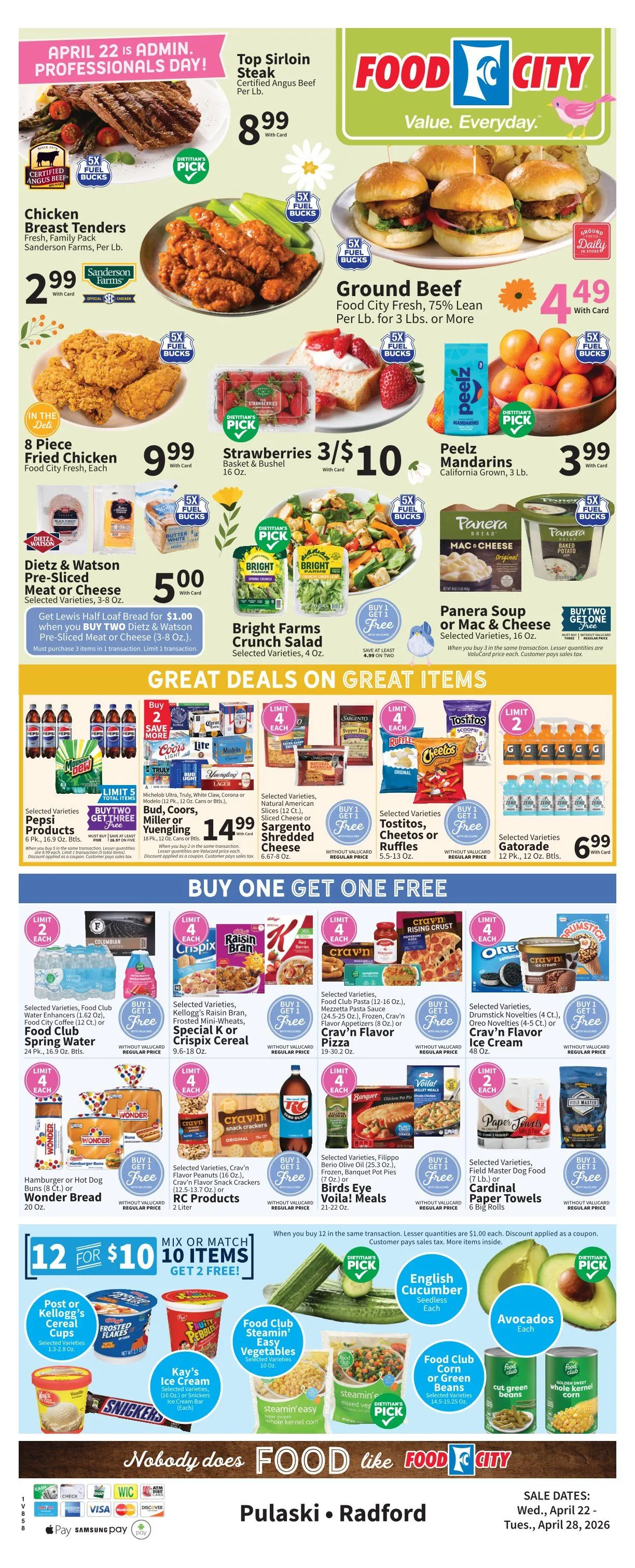 Weekly promotion Food City Sales spanning from April 22 to April 26 2026 - Page 3 for Catalogue 365