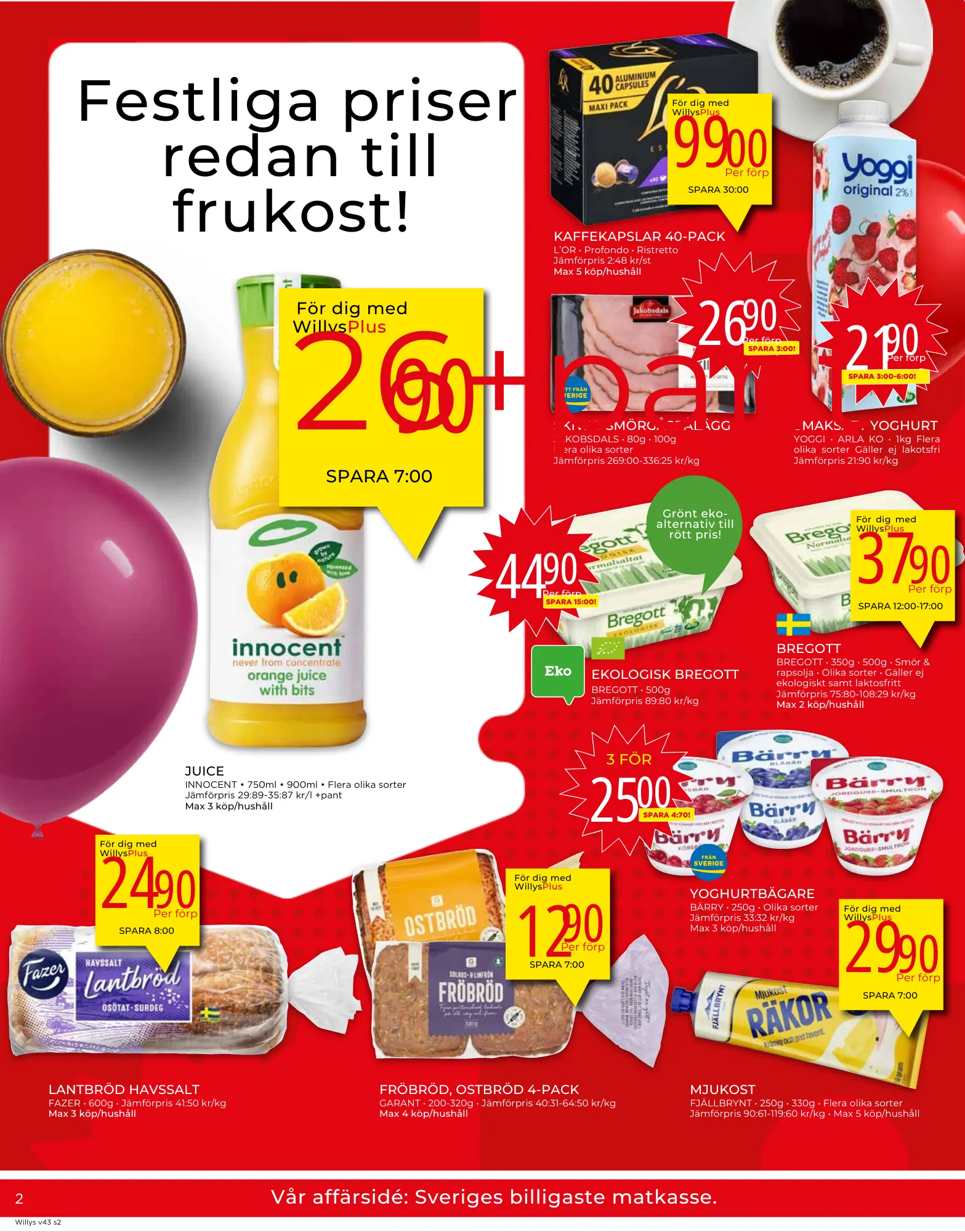 Willyss specialerbjudanden från 21 oktober till 27 oktober 2024 - Reklamblad sidor 2