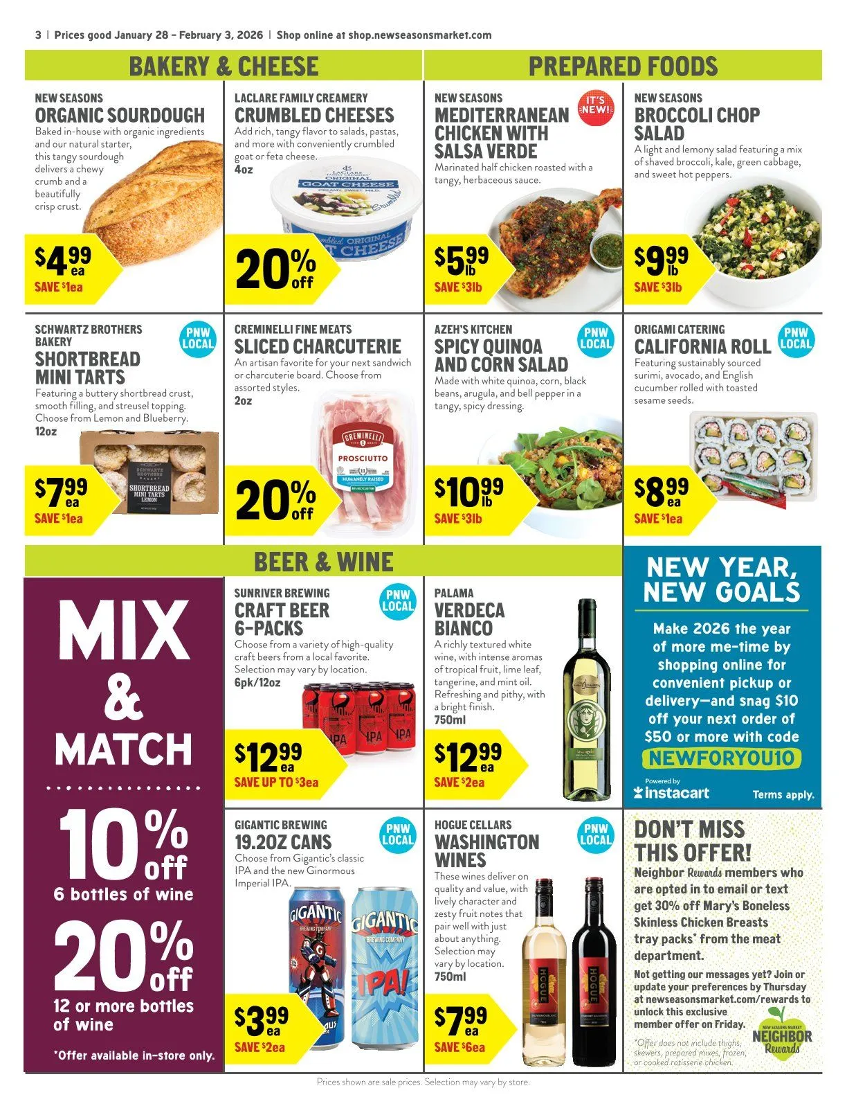 Weekly promotion New Seasons Market Sales spanning from January 28 to February 3 2026 - Page 3 for Catalogue 365