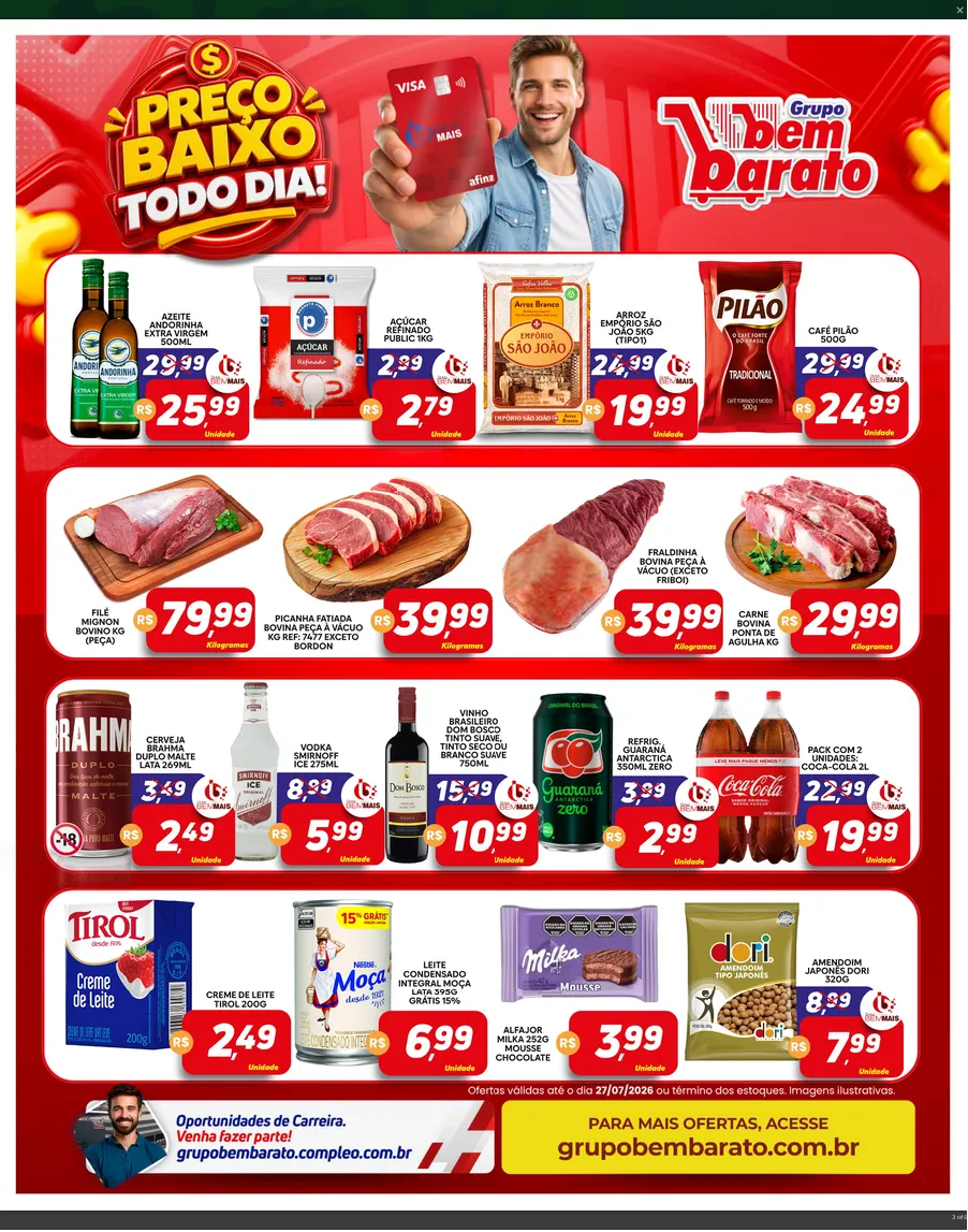 Encarte de  Folhetos Bem Barato  21 de julho até 27 de julho 2026 - Pagina 3