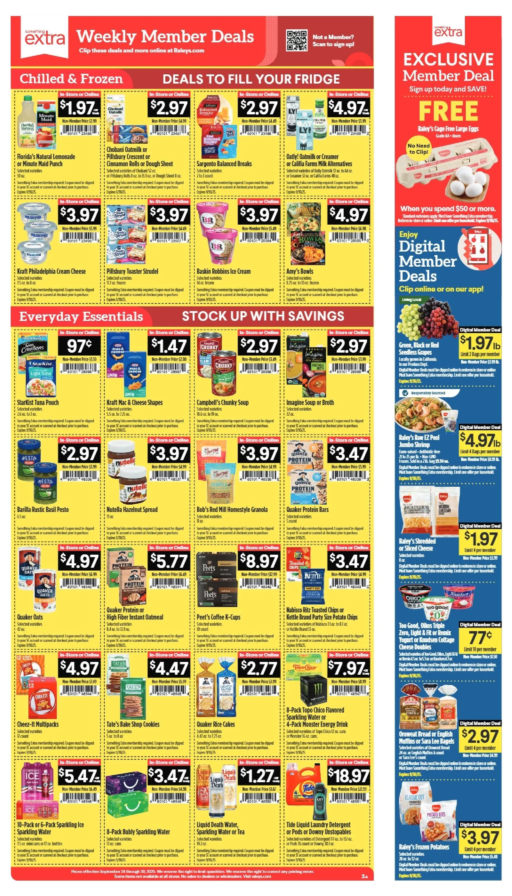 Weekly promotion Raley's Sales spanning from September 24 to September 30 2025 - Page 3 for Catalogue 365