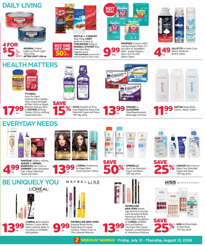 Rexall Sales from July 31 to August 13 2026 - flyer page 3
