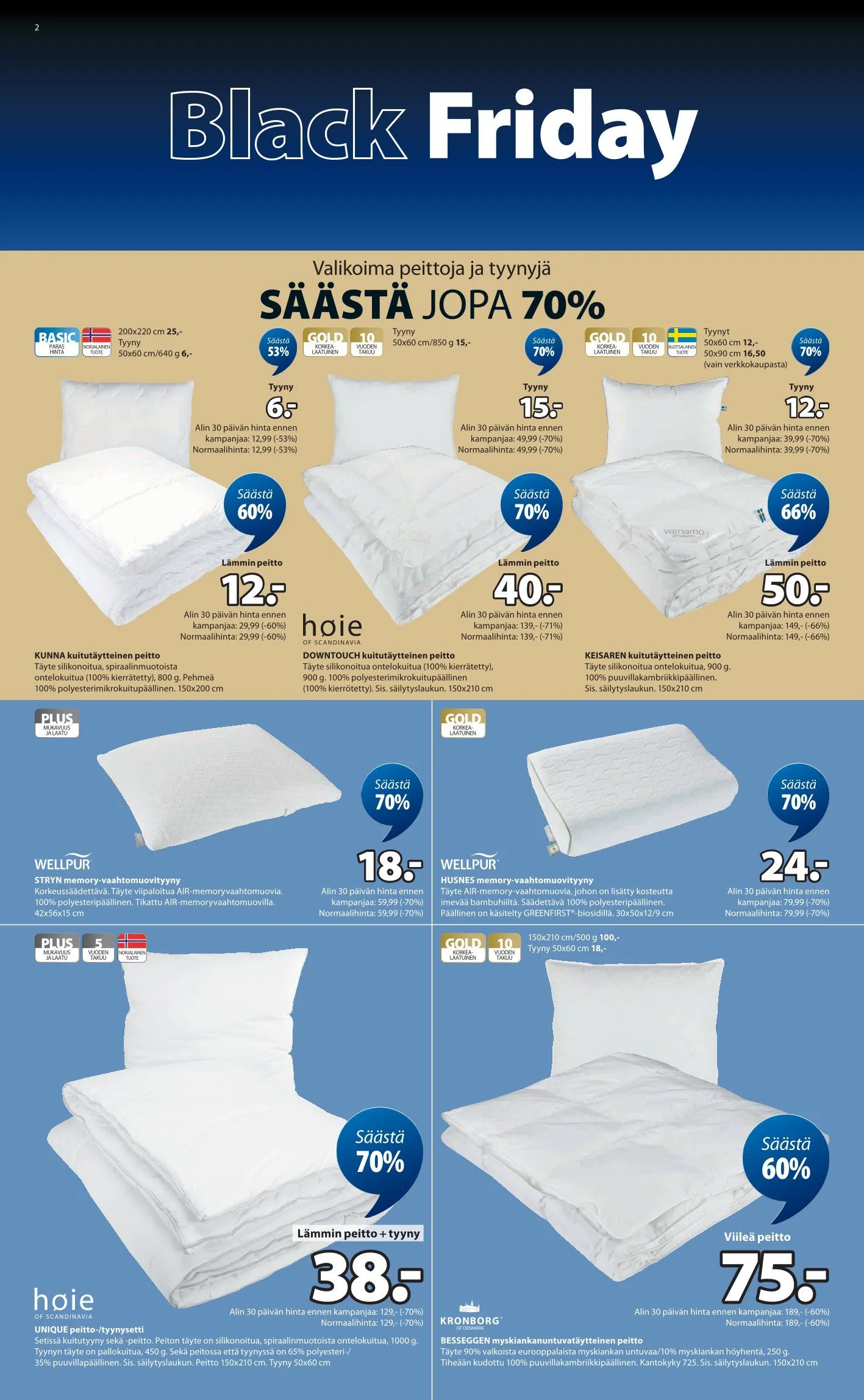 JYSK Black Friday Tarjoukset voimassa alkaen 20. marraskuuta - 30. marraskuuta 2025 - Tarjouslehti sivu 2